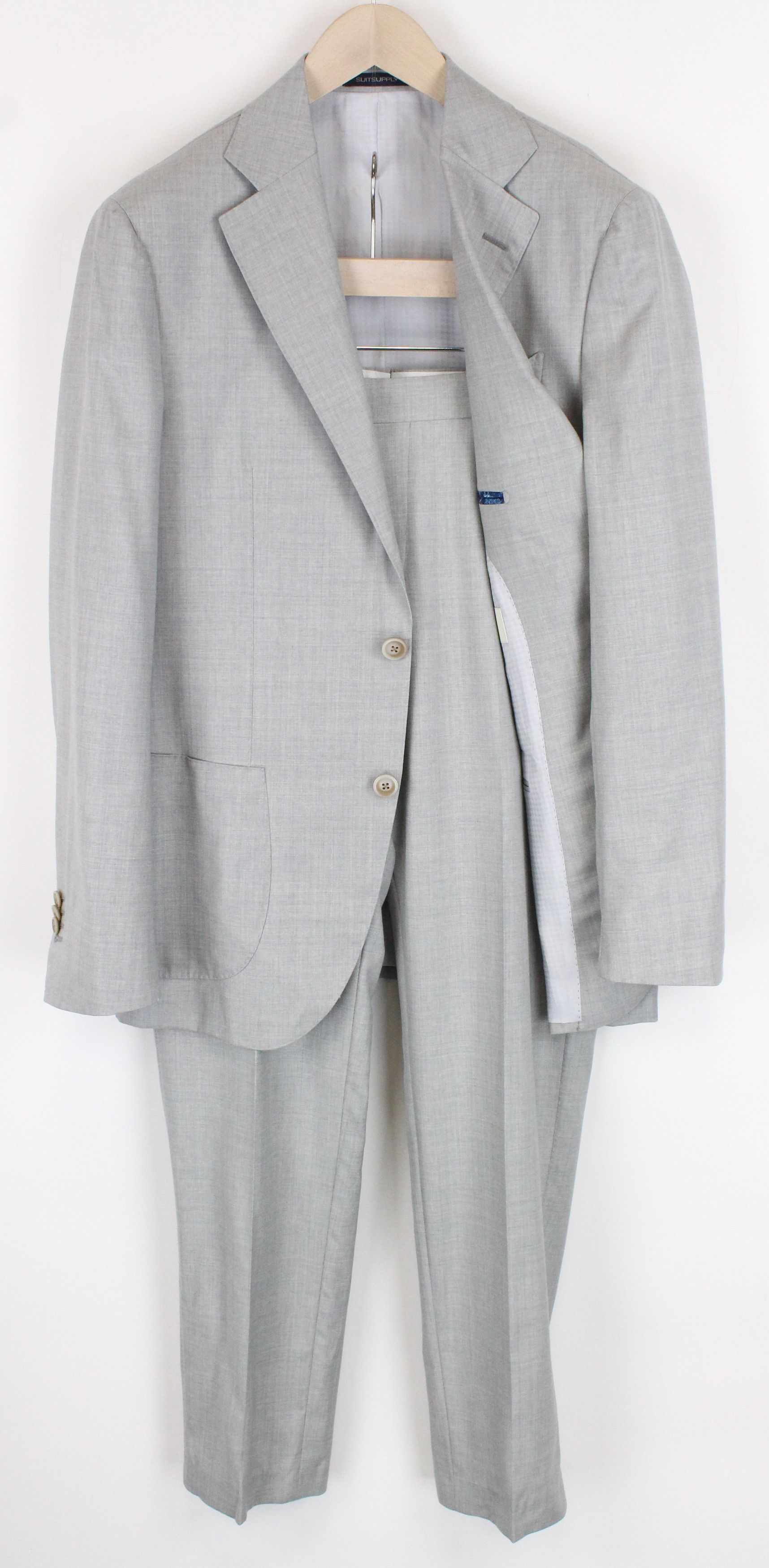 Suitsupply LA SPALLA UK36R Wool Grey Melange Suit 55163 Size 36R - 1 Thumbnail