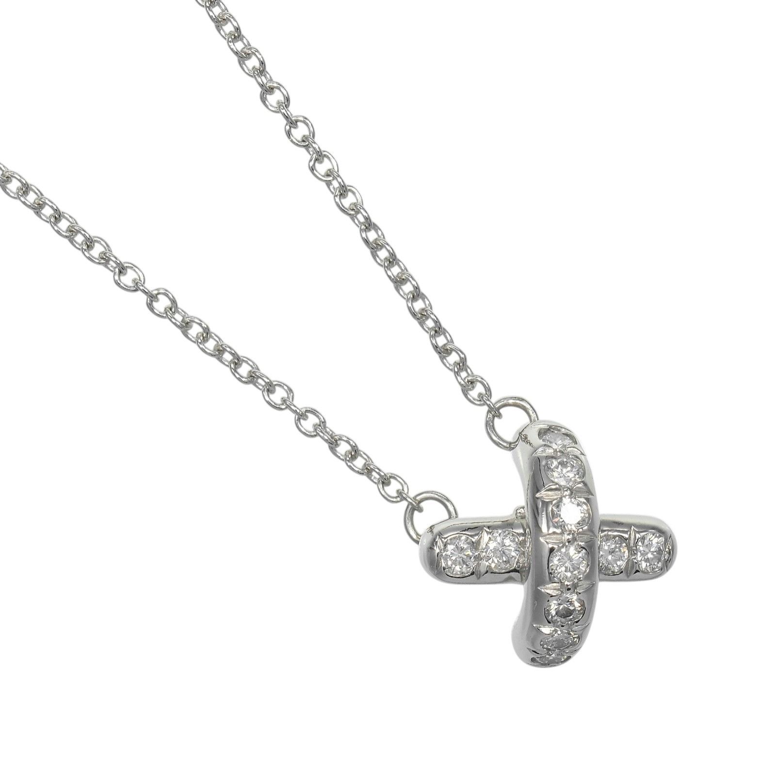 Tiffany & Co. Tiffany & Co. TIFFANY&Co. Cross Stitch Pt950 Platinum Diamond Necklace Precious Metal Necklace DUTY FREE for USA Size ONE SIZE - 1 Thumbnail
