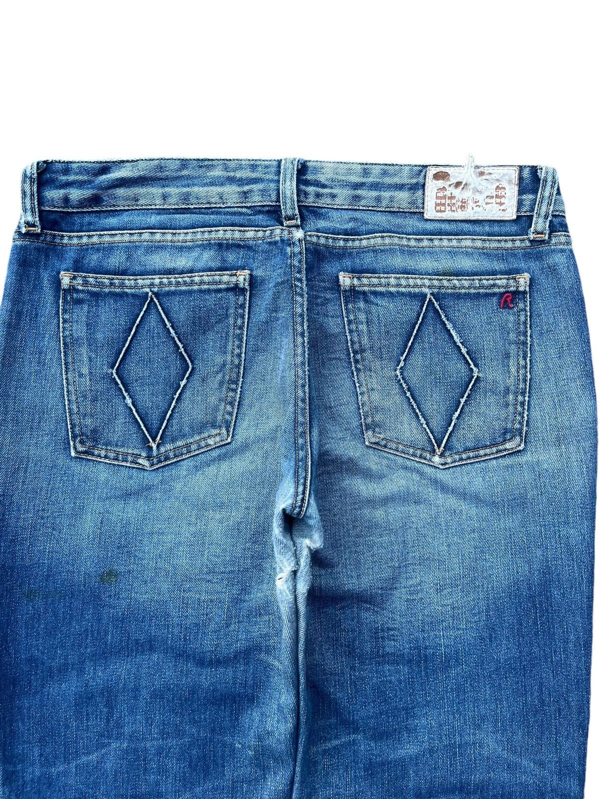Replay Vintage Made in Italy Reply Blue Washed Mid Rise Flare Jeans Size US 30 / EU 46 - 4 Thumbnail