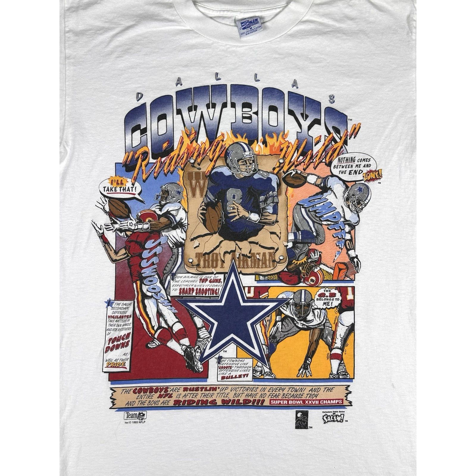 Salem Sportswear Salem Dallas Cowboys Aikman Triplets Comic Strip Sz M USA Size US M / EU 48-50 / 2 - 2 Thumbnail