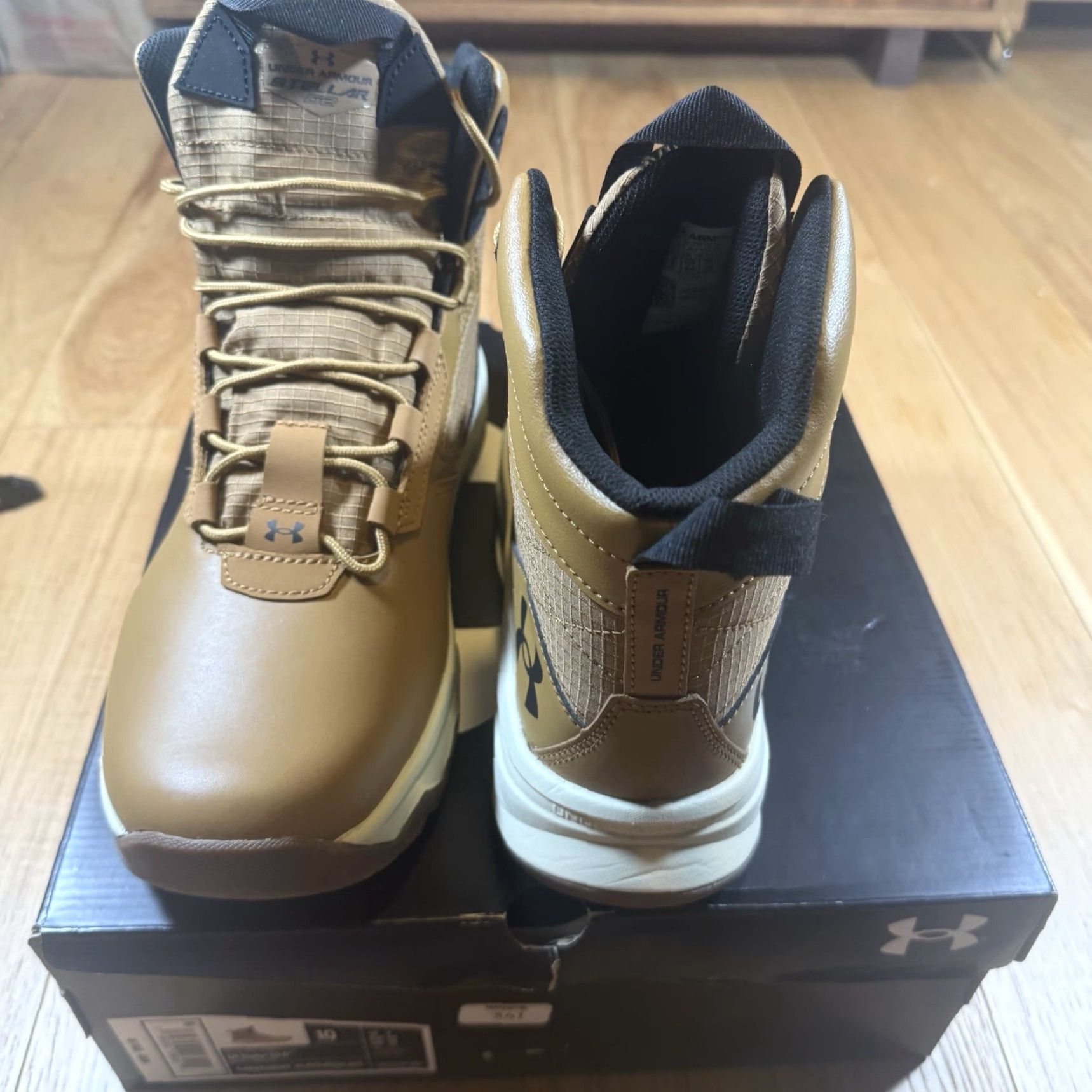 Under Armour Under Armour Mens UA Stellar G2 6" Tactical Boots Hiking Boots Size 10 Brown Combat Shoes 10 Mens Size US 10 / EU 43 - 4 Thumbnail