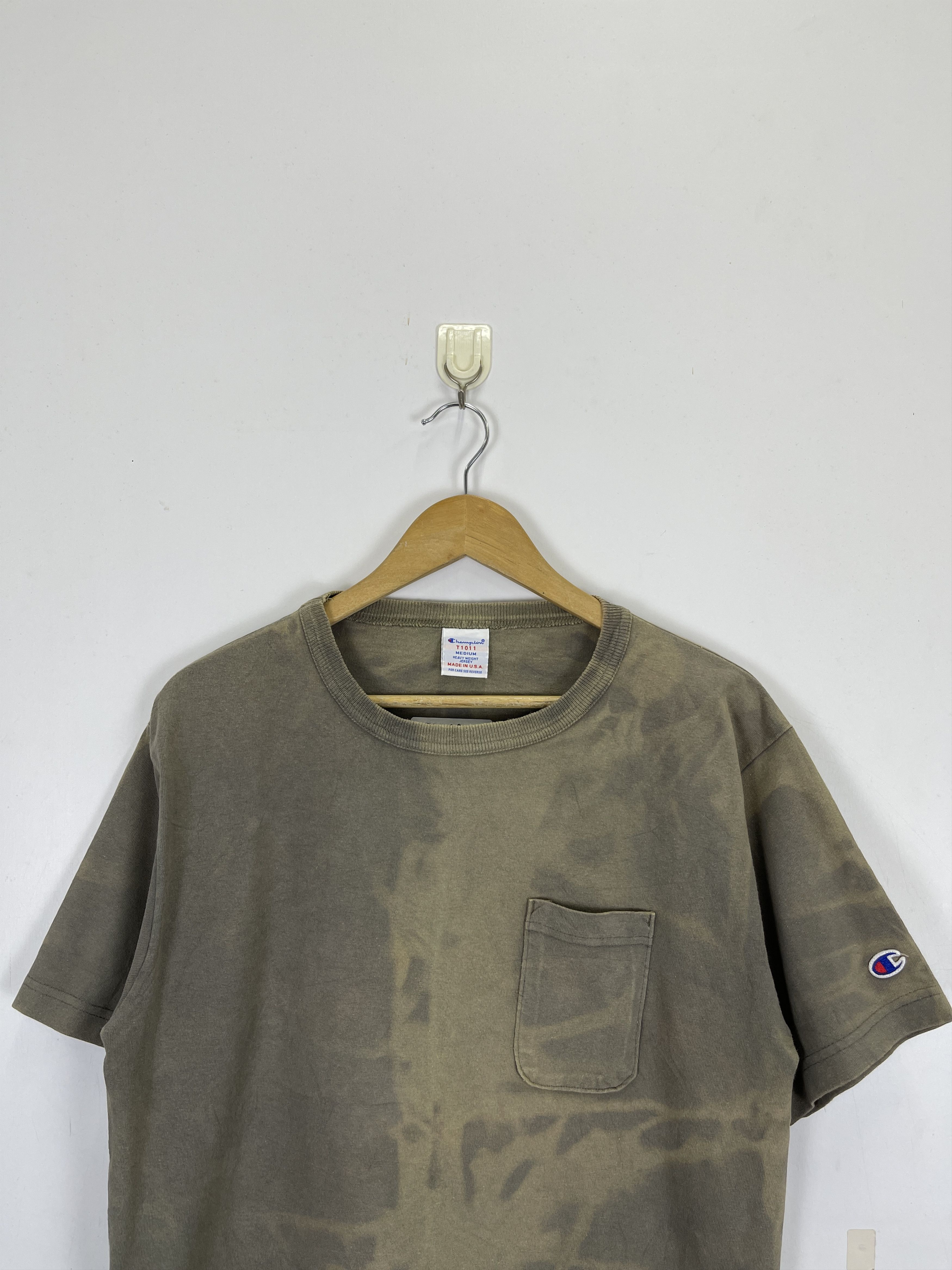 Champion Vintage 90s Champion Sun Faded Single Pocket Tee TA0429 Size US M / EU 48-50 / 2 - 2 Thumbnail