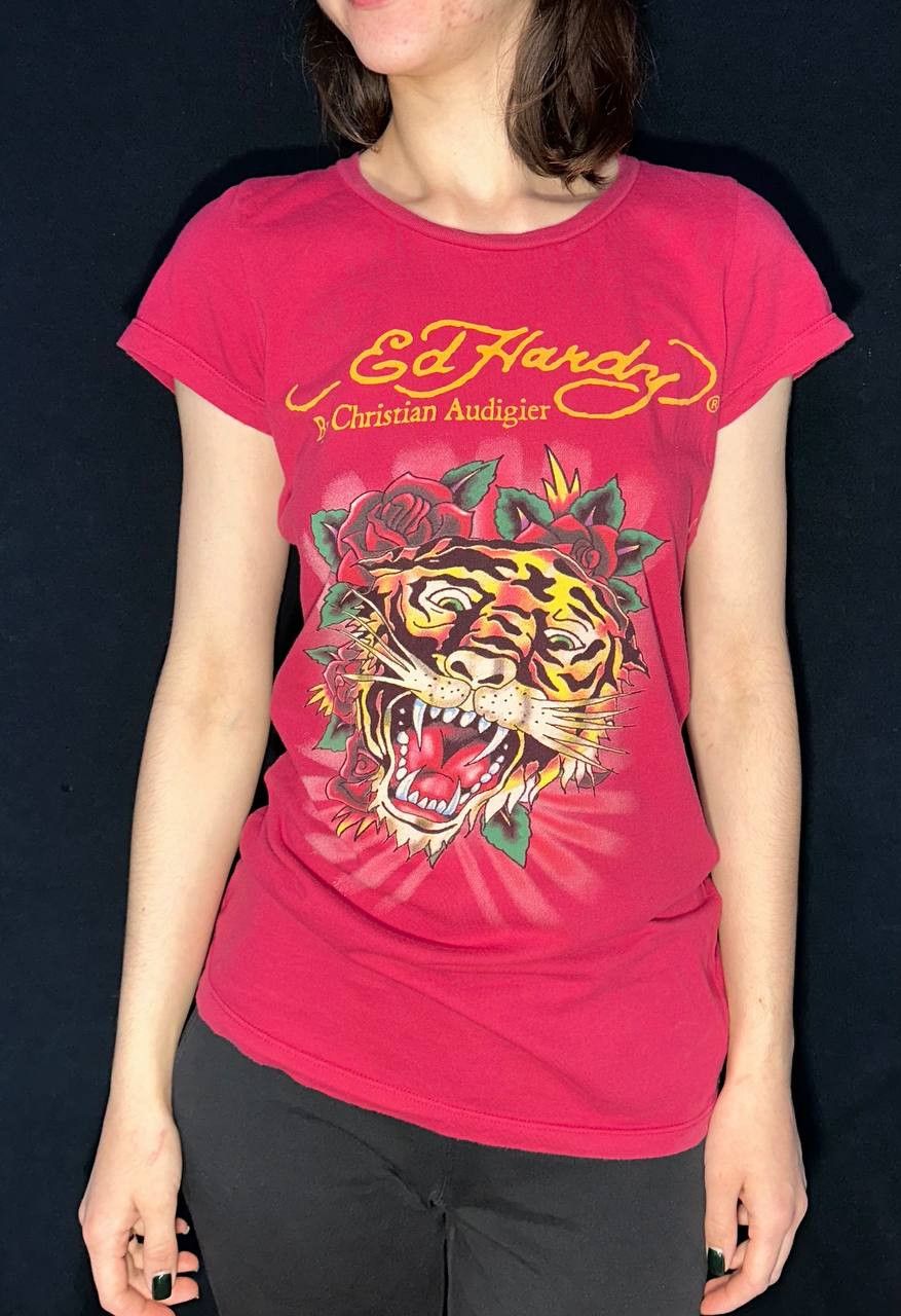 Ed Hardy Ed Hardy RETRO TIGER WOMENS short sleeve Y2K made in USA Size S / US 4 / IT 40 - 1 Thumbnail