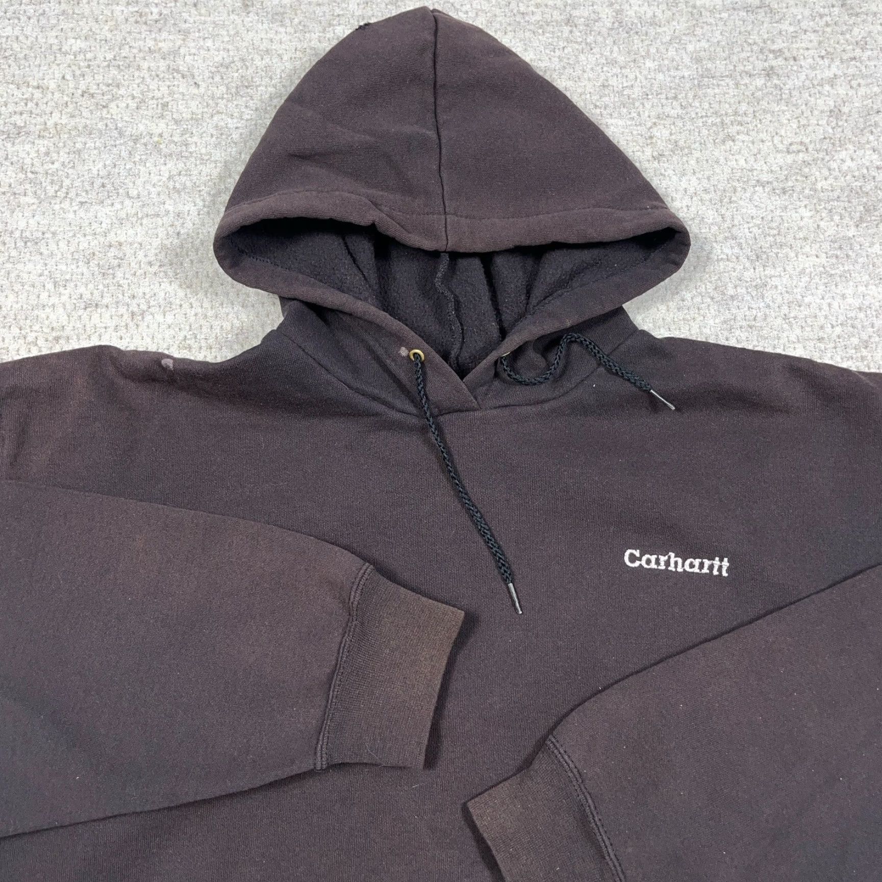Carhartt VINTAGE Carhartt Hoodie Men 2XL Black Sweatshirt Pullover Crew Neck Heavyweight Fleece Sun Faded 90s Y2K American Retro Hipster 90s Mens Size US XXL / EU 58 / 5 - 2 Thumbnail