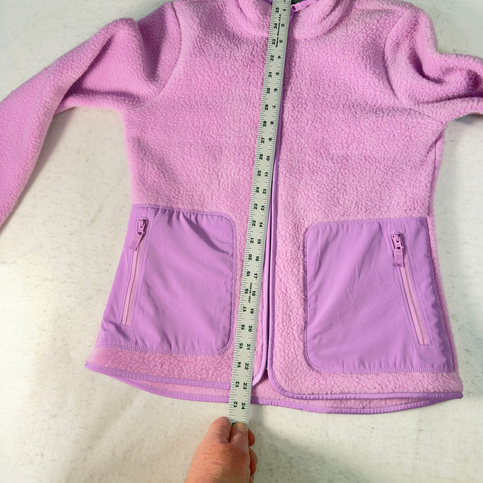 Talbots T by Talbots Petite P High-Low Sherpa Jacket Purple Fleece Size XS / US 0-2 / IT 36-38 - 8 Thumbnail