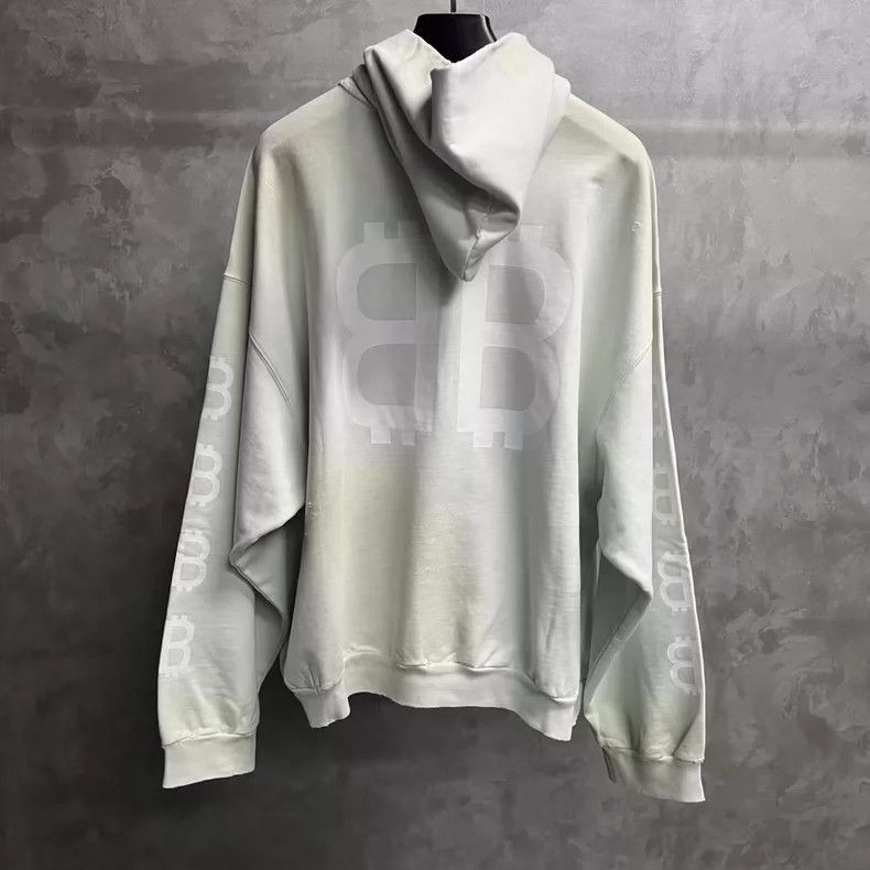 Balenciaga Balenciaga Beige Letter Print Hooded Sweatshirt-2505 Size US L / EU 52-54 / 3 - 4 Thumbnail