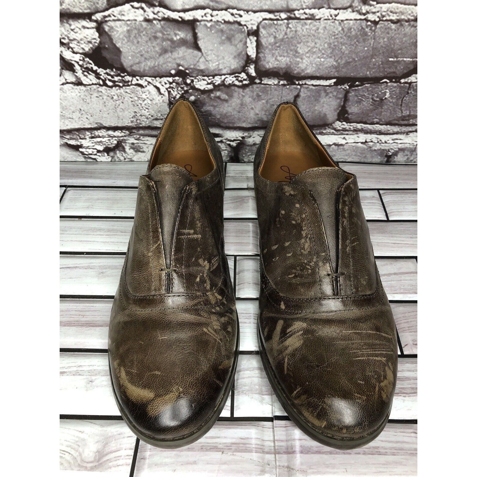 Other Arturo Chiang Lucinda Brown Leather Career Oxfords Loafers Size US 7 / IT 37 - 17 Thumbnail