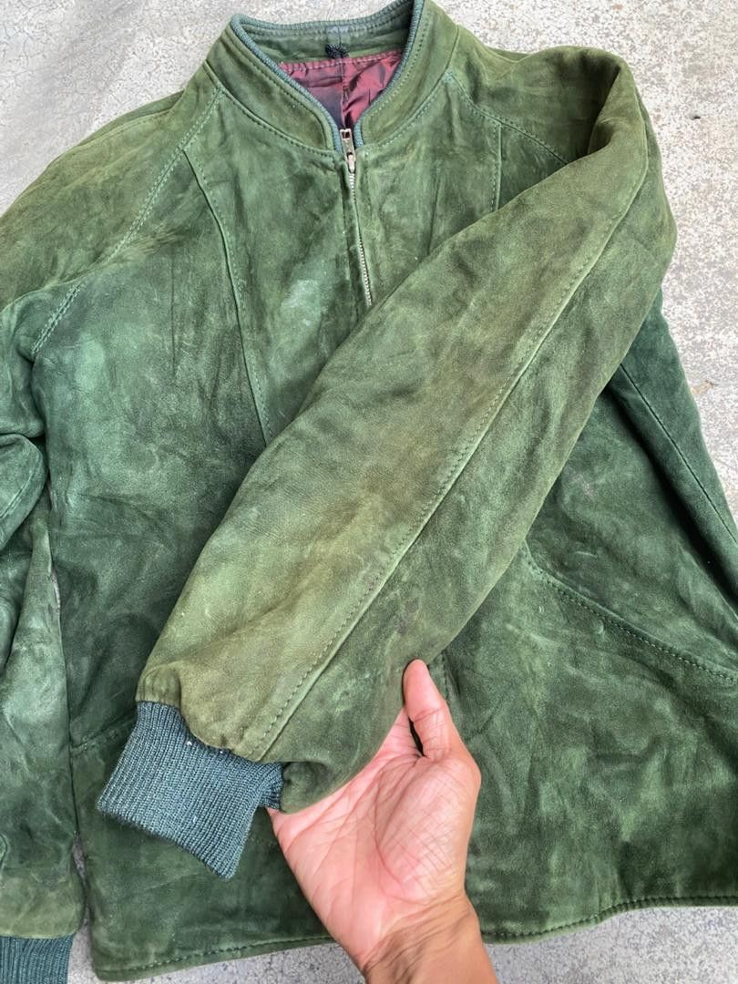 Leather UNBRAND GREEN LEATHER JACKET Size US S / EU 44-46 / 1 - 4 Thumbnail