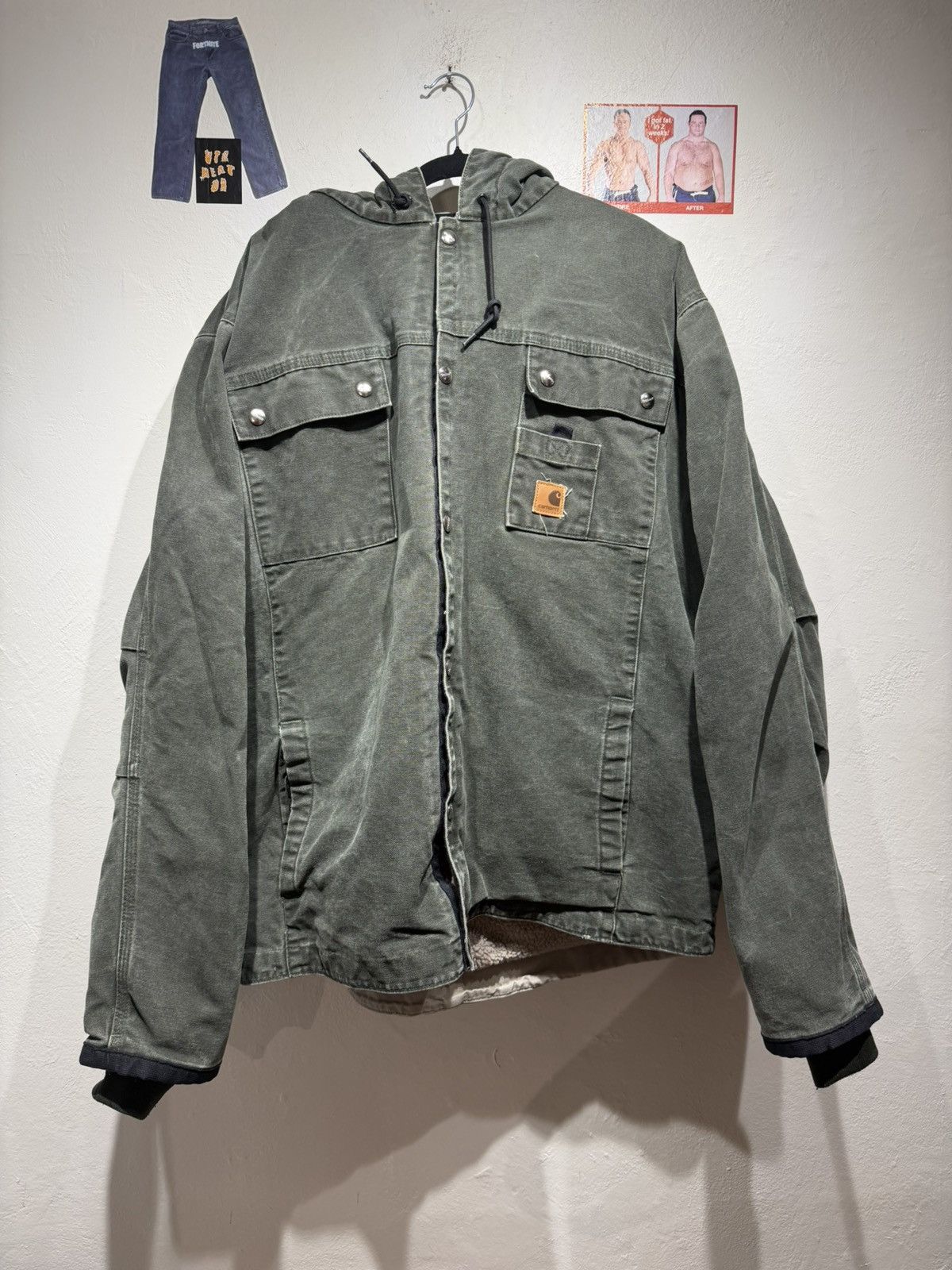 Carhartt Vintage Carhartt Pine green sherpa jacket Size US XL / EU 56 / 4 - 1 Thumbnail