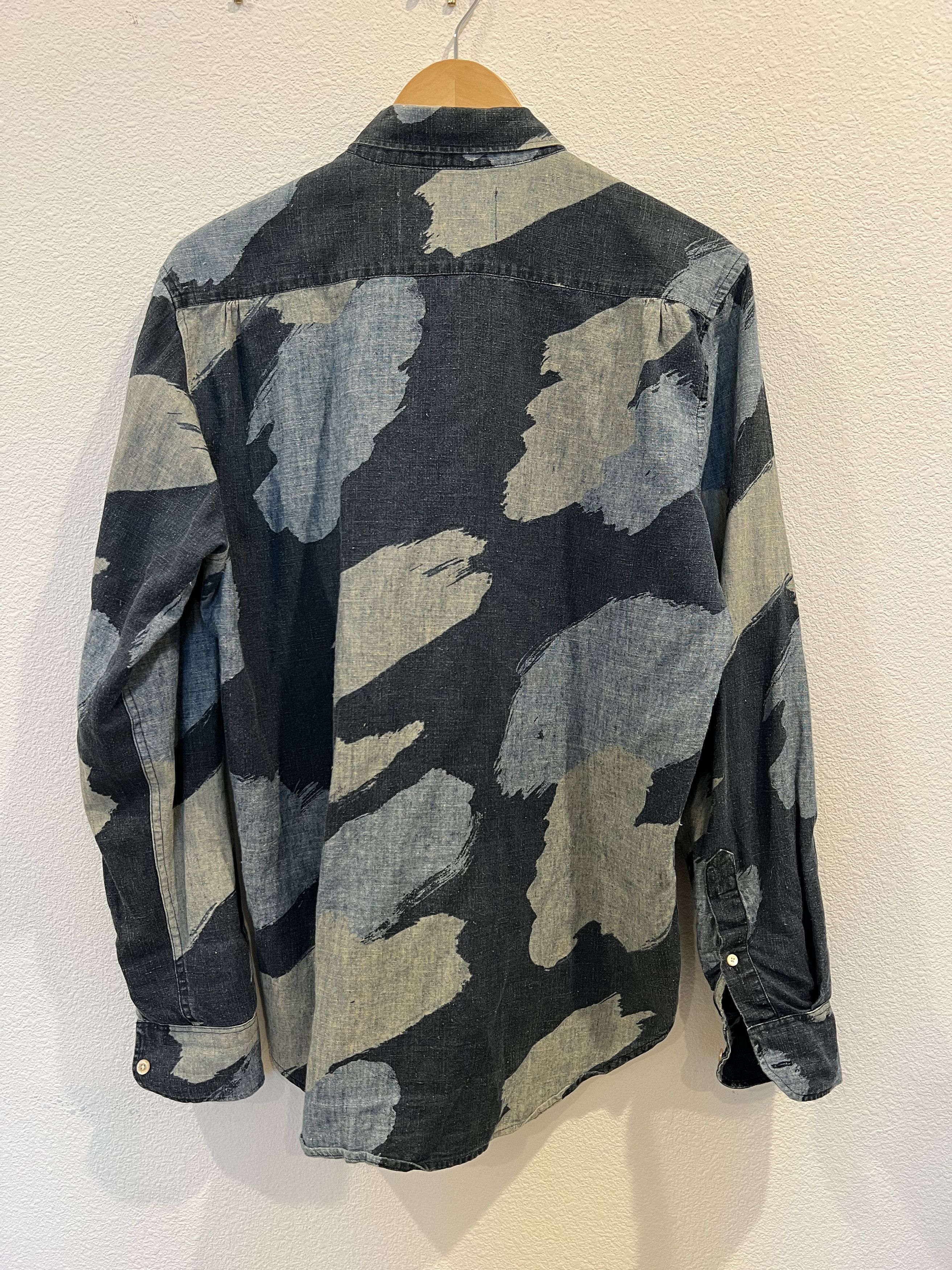 Our Legacy OUR LEGACY Camo Painted Indigo Japanese Hemp 1950's Shirt Size US S / EU 44-46 / 1 - 3 Thumbnail