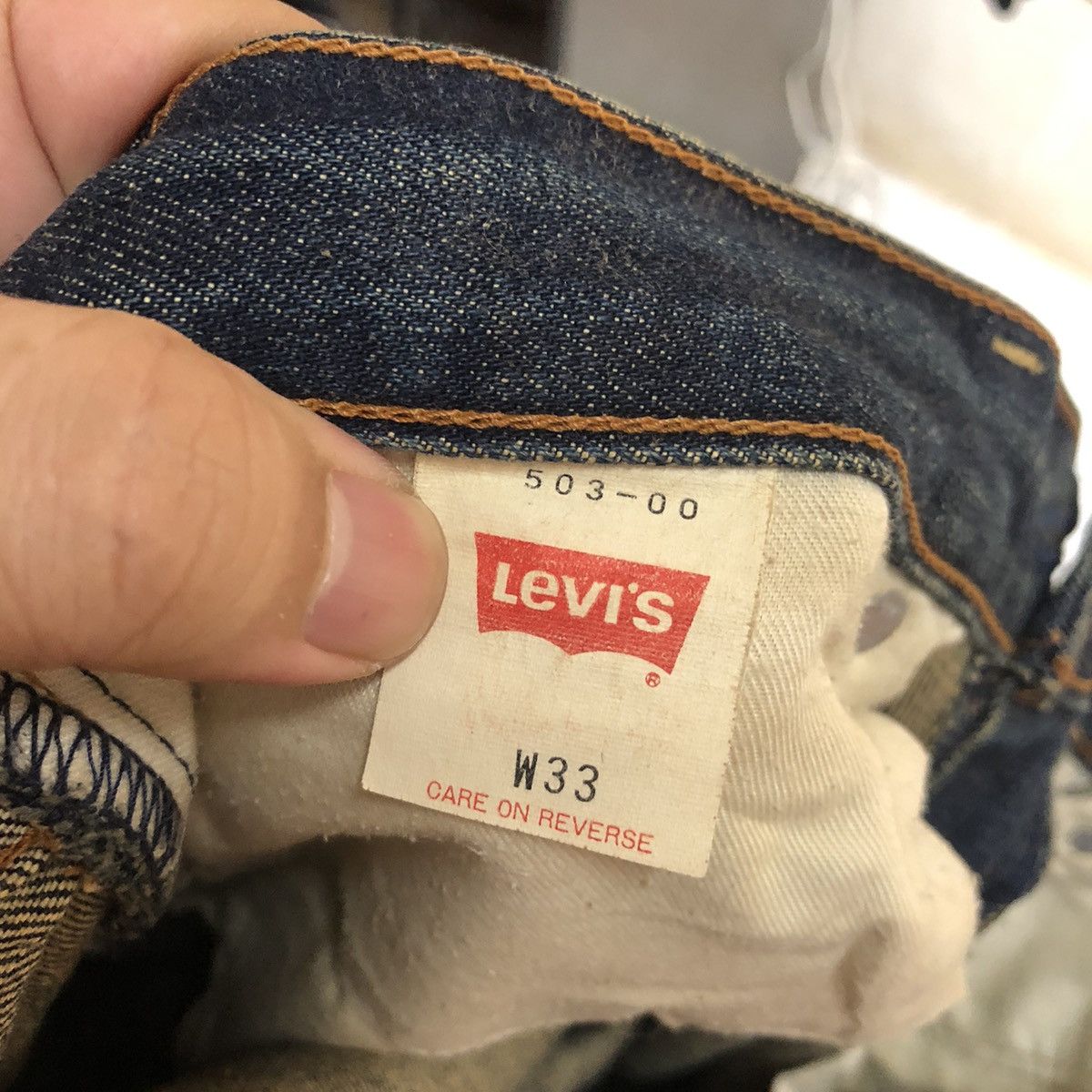 Levi's Levis 503 Blue selvedge vintage Denim Pants #A2617 Size US 33 - 22 Thumbnail