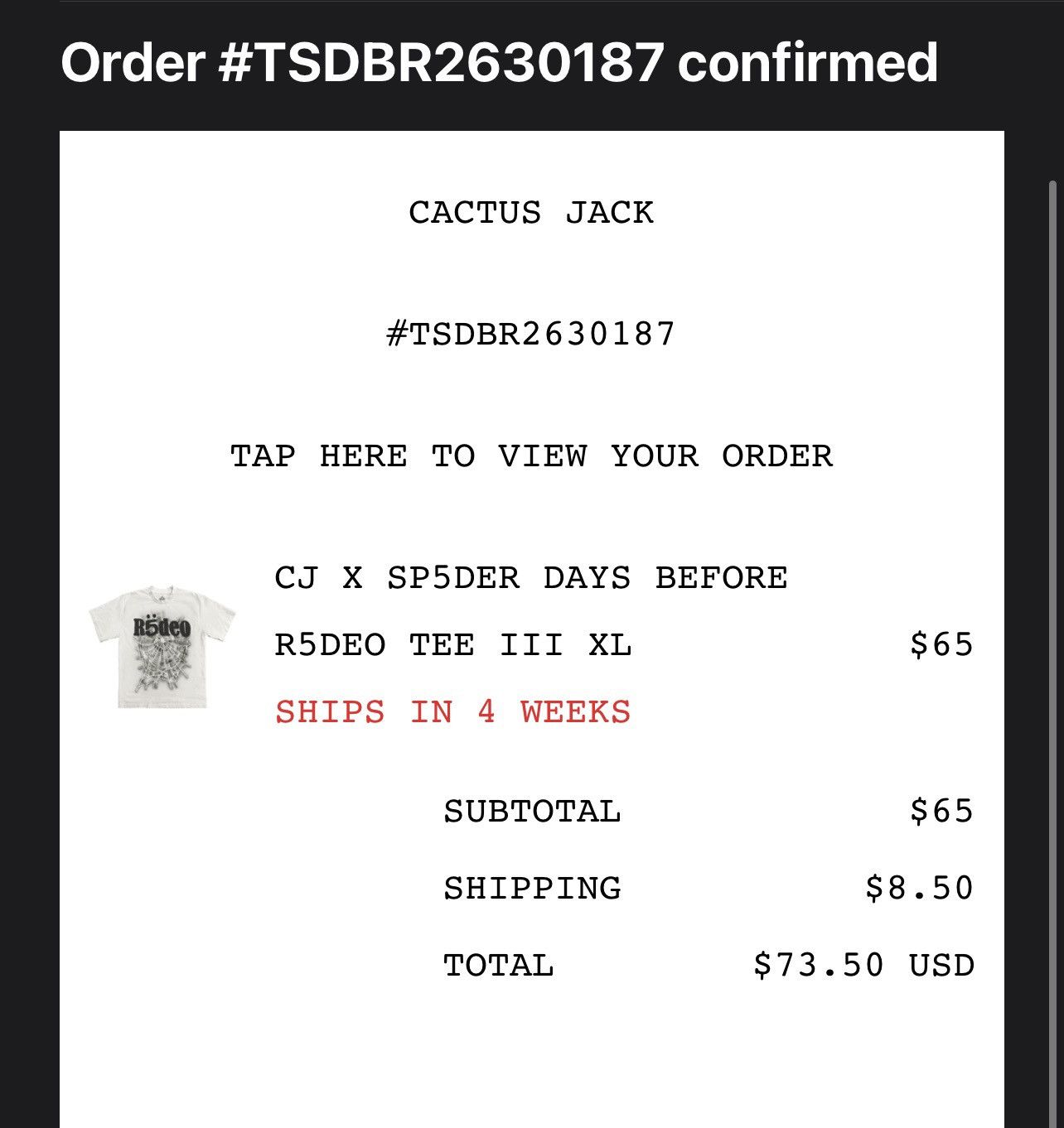 Sp5der × Travis Scott Travis Scott Young Thug CJ X SP5DER T-Shirt (XL) Size US XL / EU 56 / 4 - 8 Thumbnail
