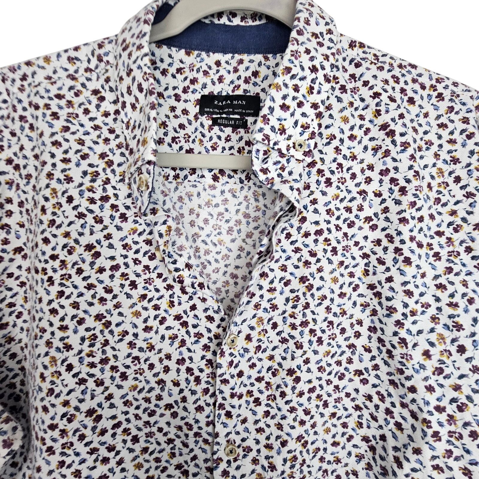 Zara Zara Mens Floral Button Down Shirt Sz XL Elbow Patch Preppy Size US XL / EU 56 / 4 - 2 Thumbnail