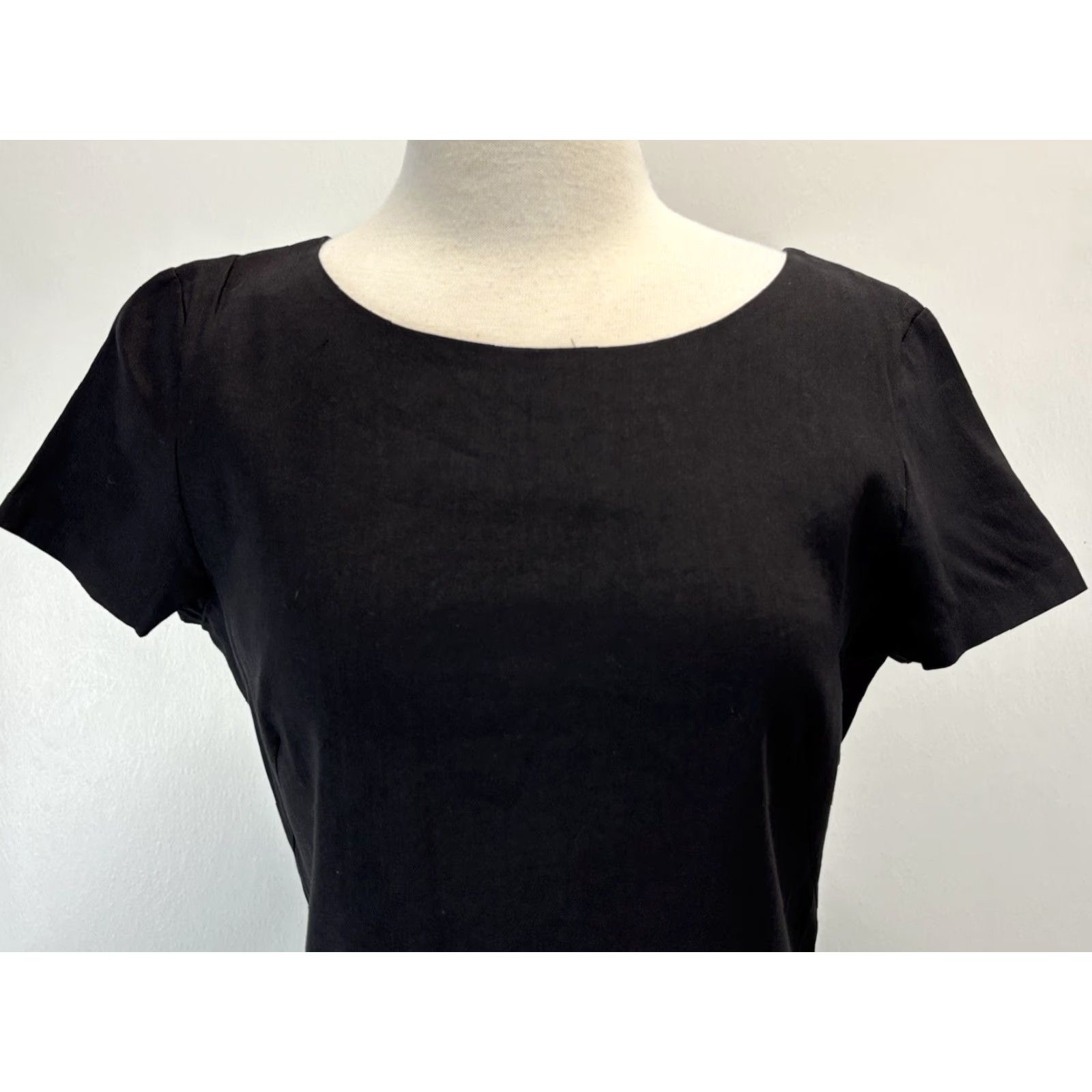 Theory THEORY Black Linen Blend Sheath Dress Sz 10 Women's Short Sleeve Classic Career Party Size 32" / US 10 / IT 46 - 5 Thumbnail