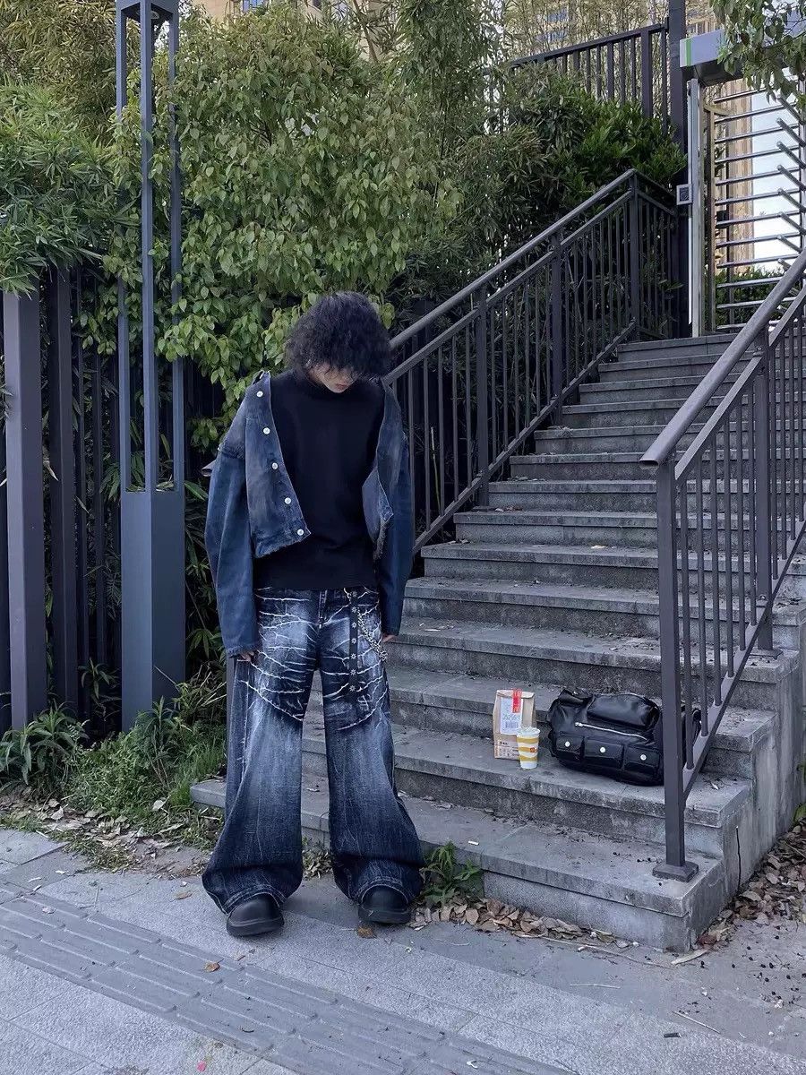 Japanese Brand STREETWEAR BAGGY JEANS Size US 34 / EU 50 - 4 Thumbnail