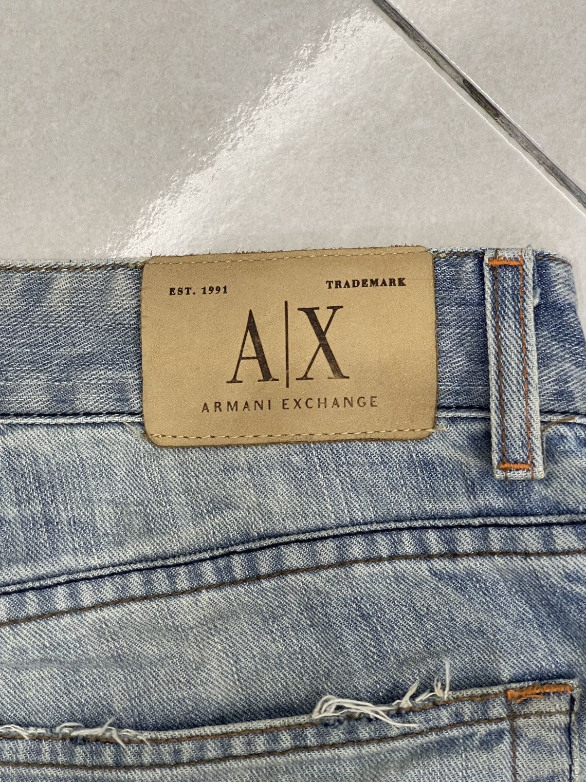 Armani Exchange Vintage Armani Exchange Flared Distressed Denim Made in USA Size US 32 / EU 48 - 13 Thumbnail