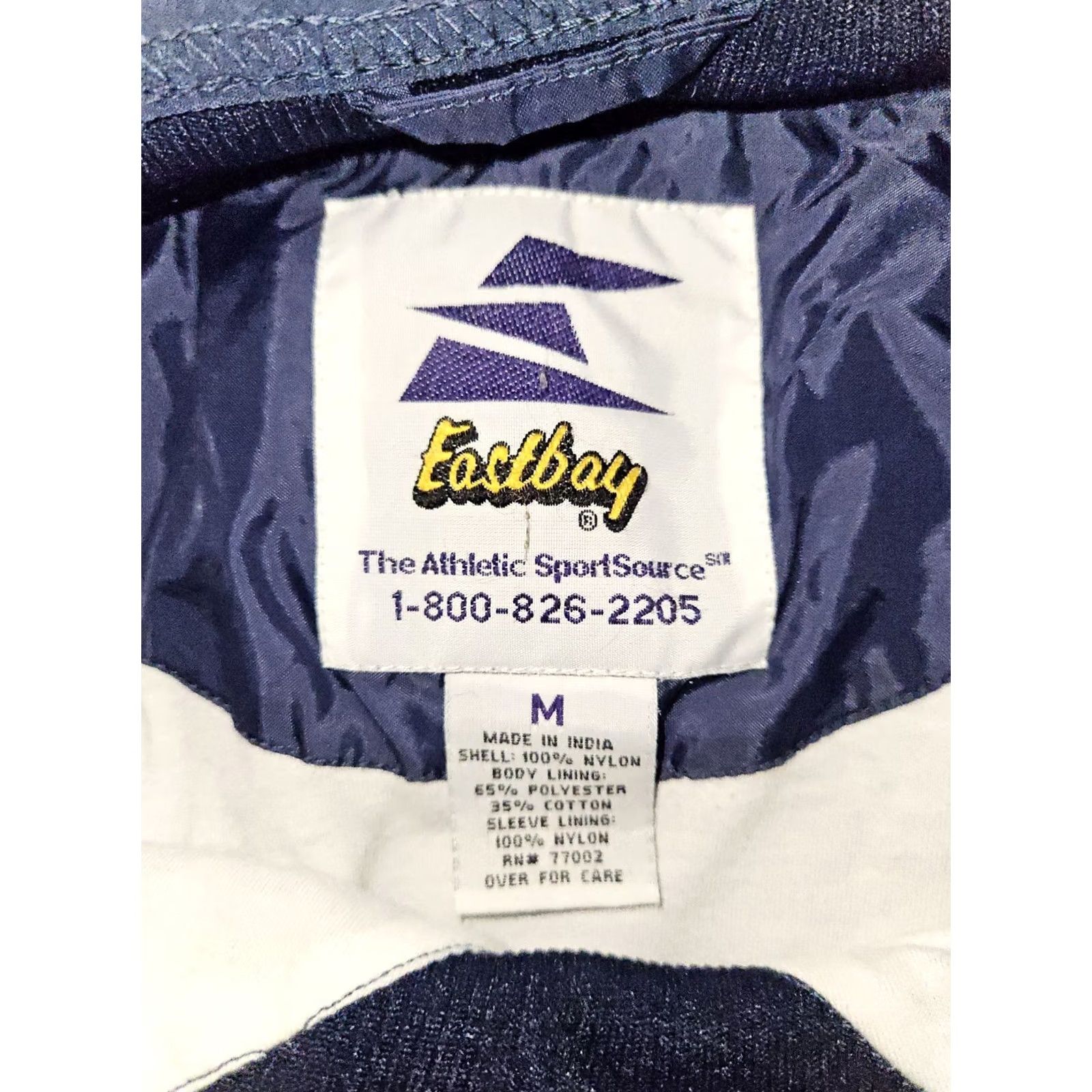 Vintage VINTAGE Eastbay Windbreaker Jacket Mens M Blue Yellow 90s Sports Lightweight Pockets Logo Nylon Outdoors Size US M / EU 48-50 / 2 - 2 Thumbnail