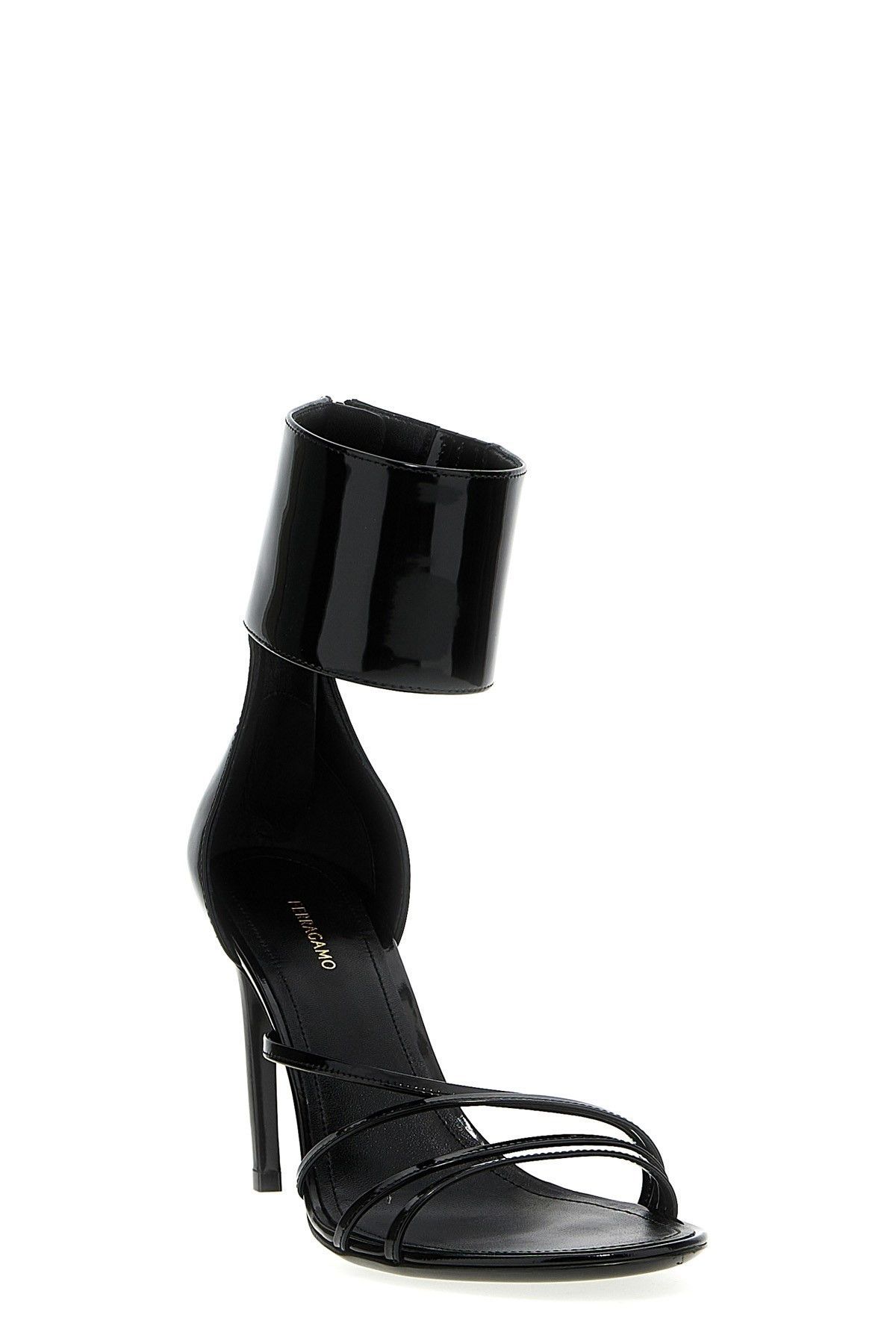 Salvatore Ferragamo o1s1rm0924 Curved Heel Sandals in Black Size US 9.5 / IT 39.5 - 3 Thumbnail