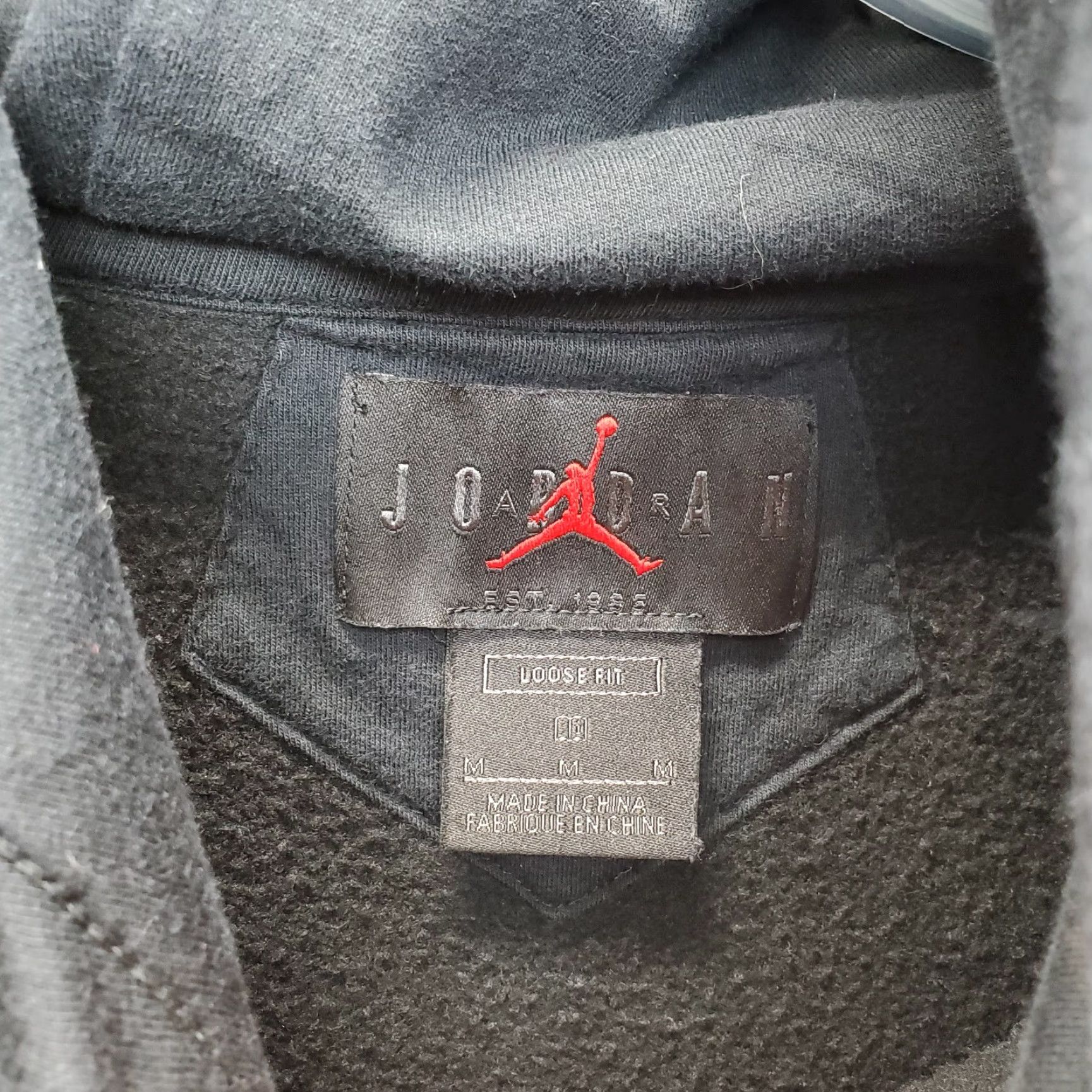 Jordan Brand Jordan Hoodie Unisex M Black Pullover Cropped Fleece Lined Hoodie Drawstring Size US M / EU 48-50 / 2 - 5 Thumbnail