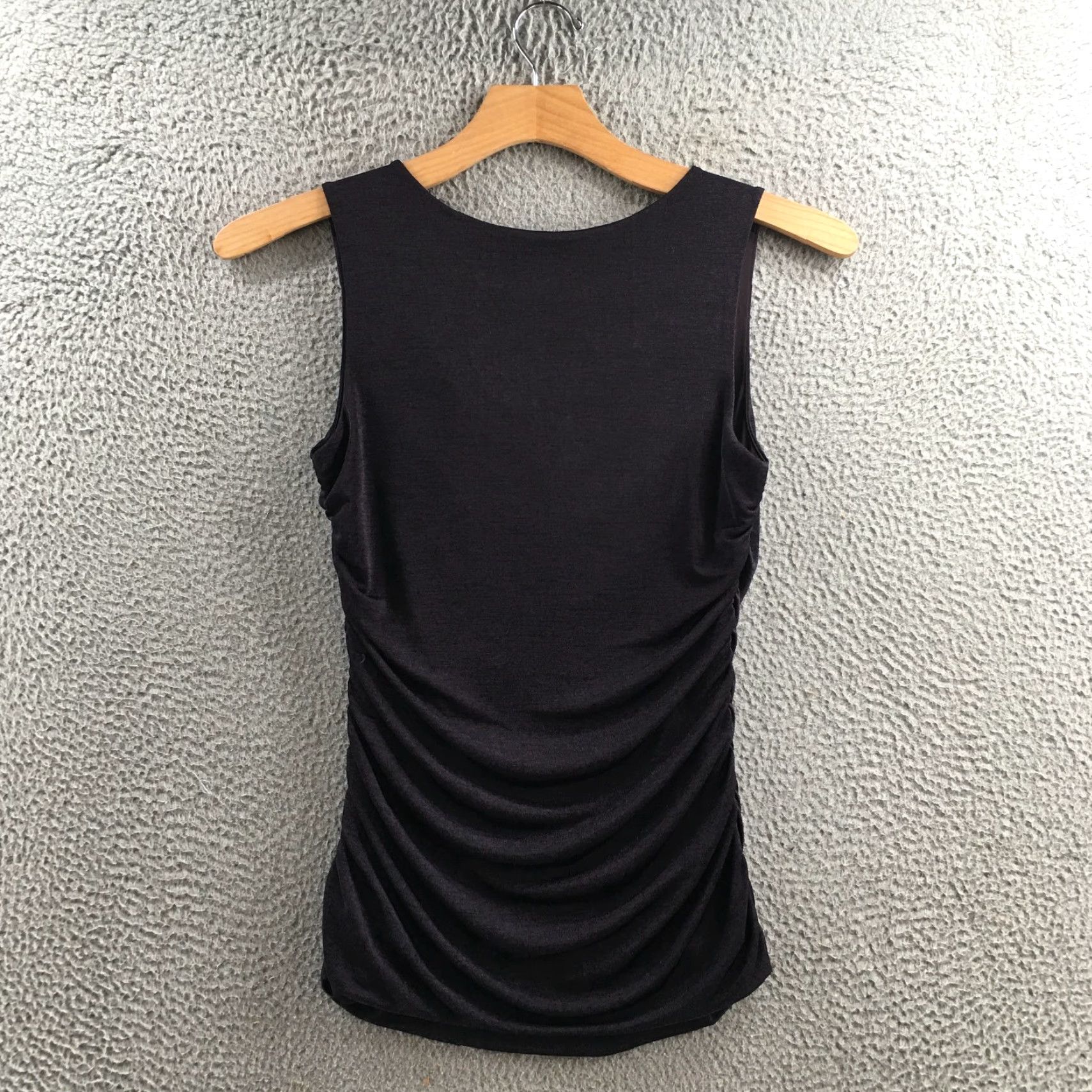 Apt. 9 APT.9 Tank Top Womens Medium Black Sleeveless Ruched Draped Front Stretch Shirt, Basic, All Seasons, Casual, Pullover, Regular Fit Womens Size M / US 6-8 / IT 42-44 - 7 Thumbnail