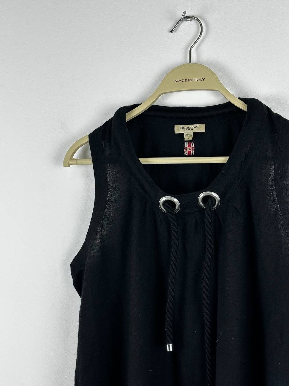 Burberry × Designer × Vintage Burberry Vintage Wool Tank Top Opium Black Size M / US 6-8 / IT 42-44 - 3 Thumbnail