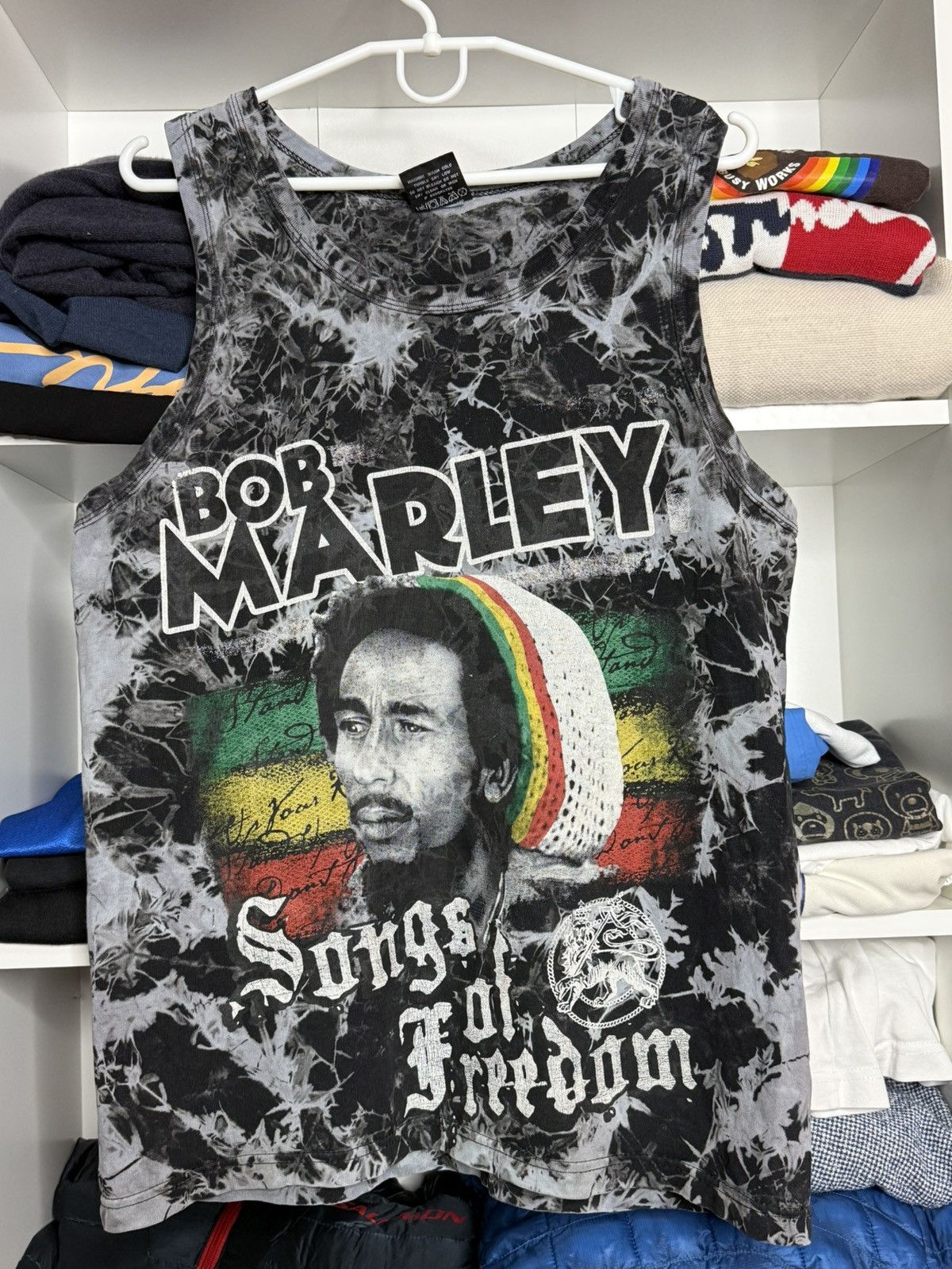 Vintage Vintage Bob Marley Song Of The Freedom Full over printed tee Size US M / EU 48-50 / 2 - 2 Thumbnail
