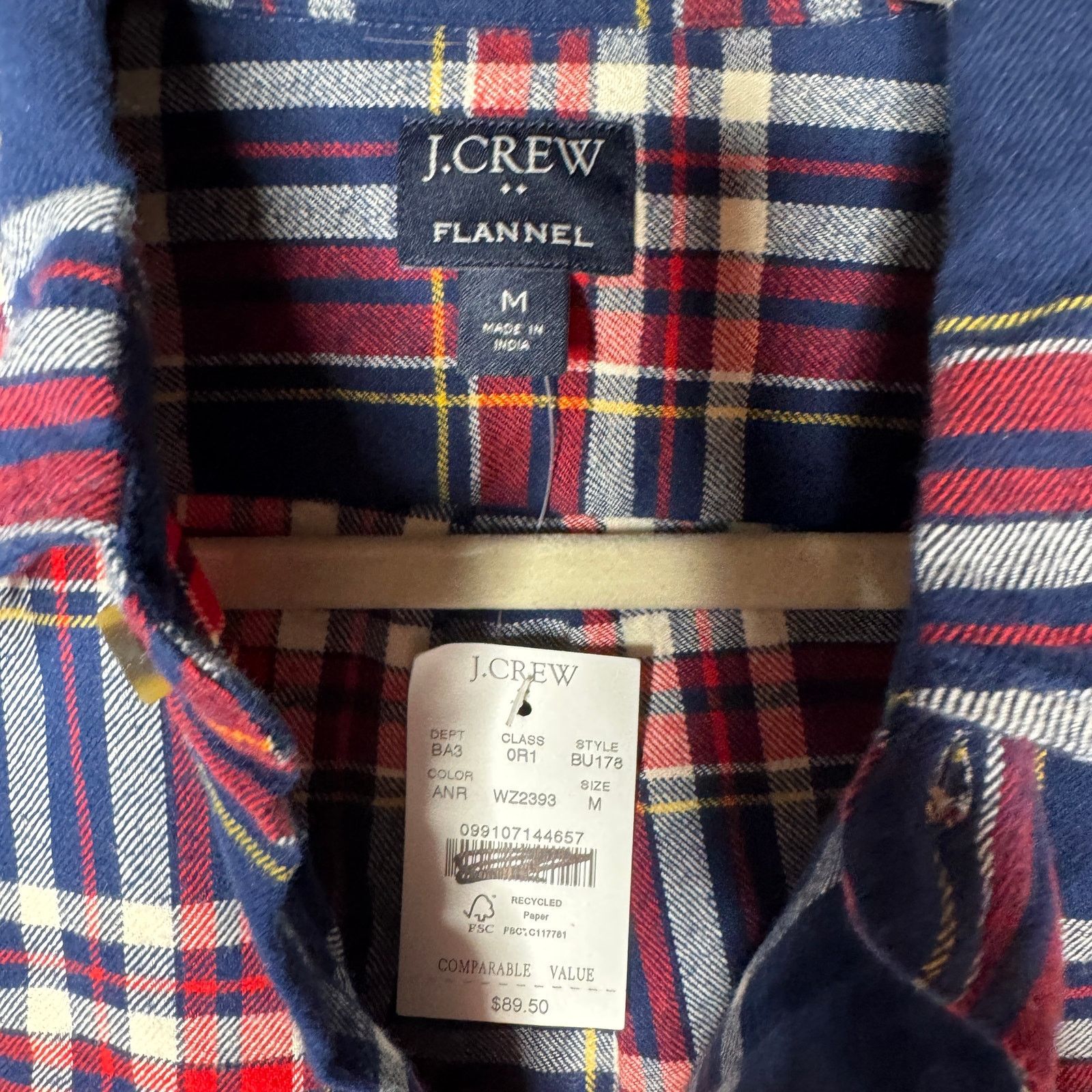 J.Crew J. Crew Classic Plaid Flannel Button Down Shirt NWT Mens Med Size US M / EU 48-50 / 2 - 3 Thumbnail
