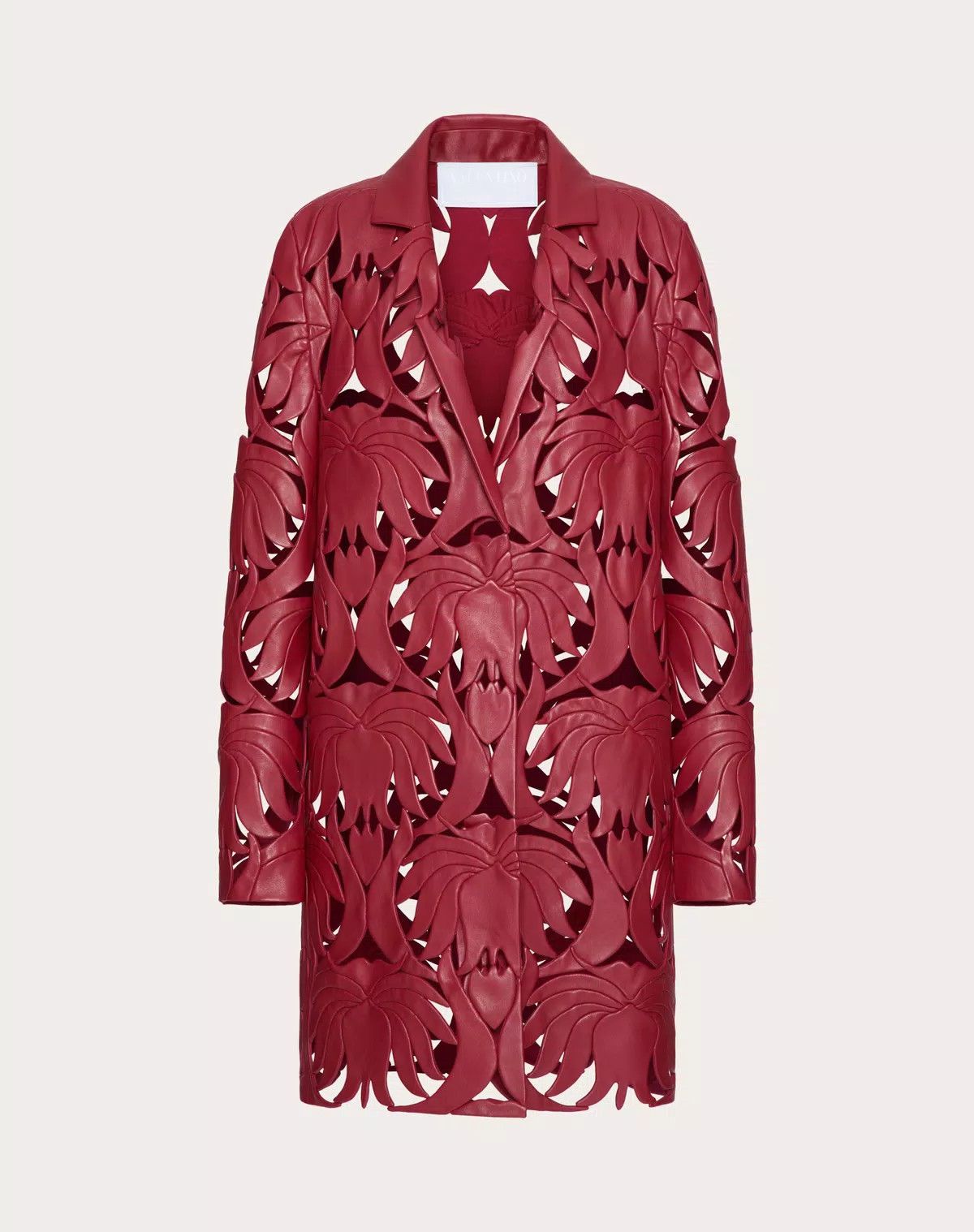 Valentino o1s1wg110525 Embroidered Atlas Nappa Coat in Red Size M / US 6-8 / IT 42-44 - 1 Thumbnail