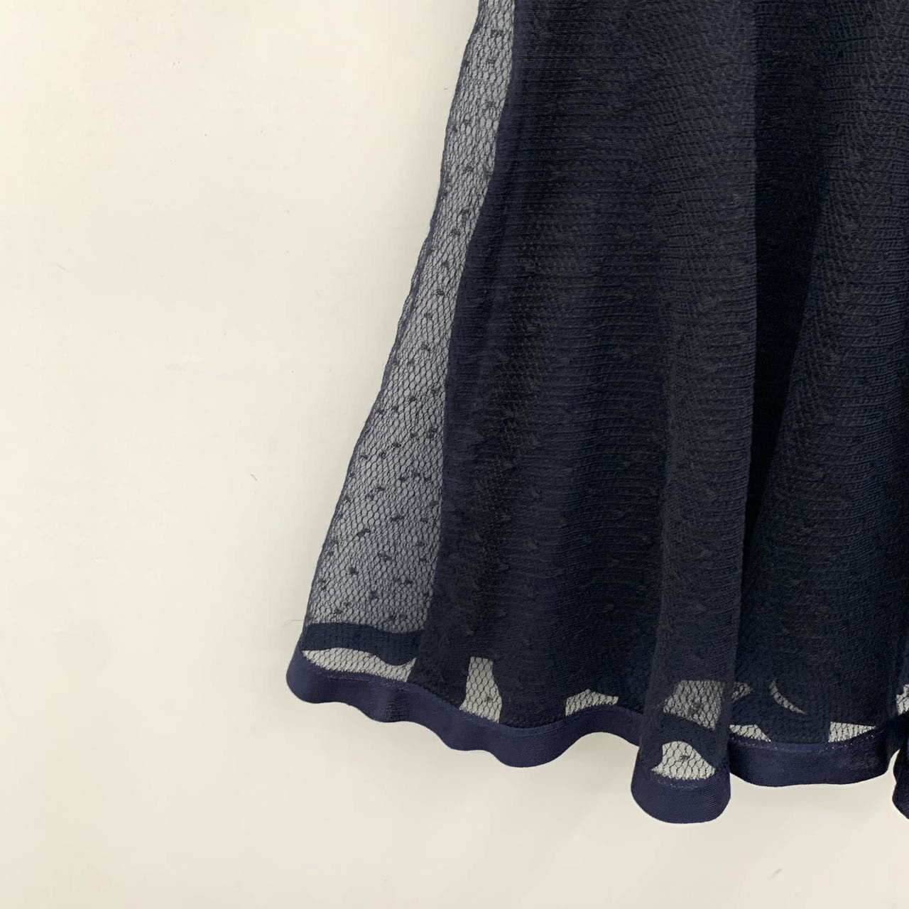 Dior Dior Navy Silk Crew Neck Hollow Mesh Dress K26WX Size XS / US 0-2 / IT 36-38 - 3 Thumbnail