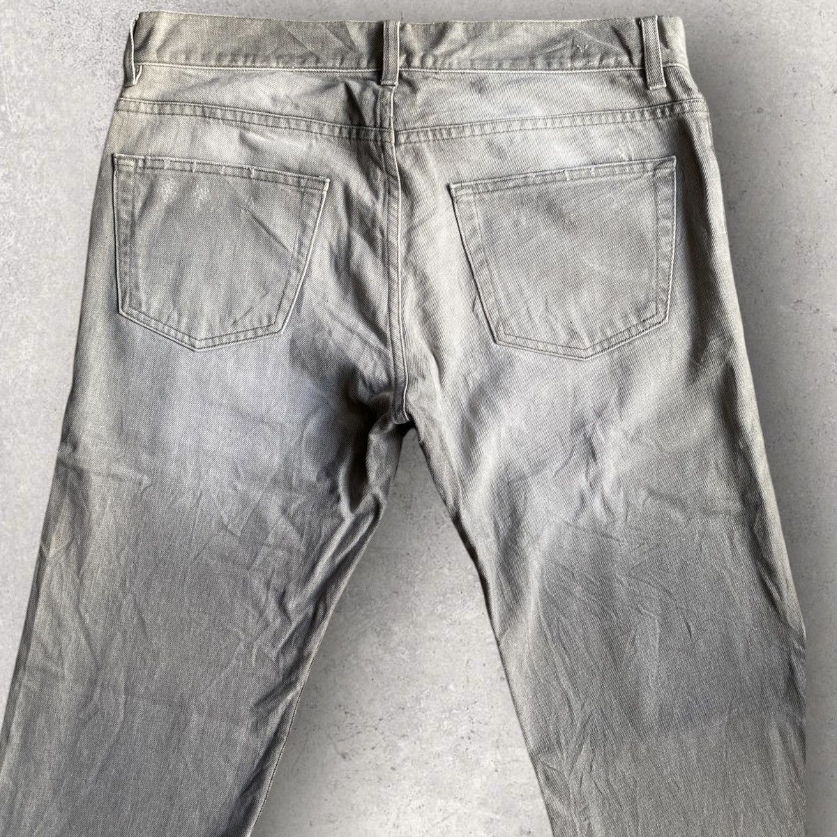 Helmut Lang Archive Embroidered Grey Fade Denim Low Waist Contour fFt Size US 33 - 4 Thumbnail