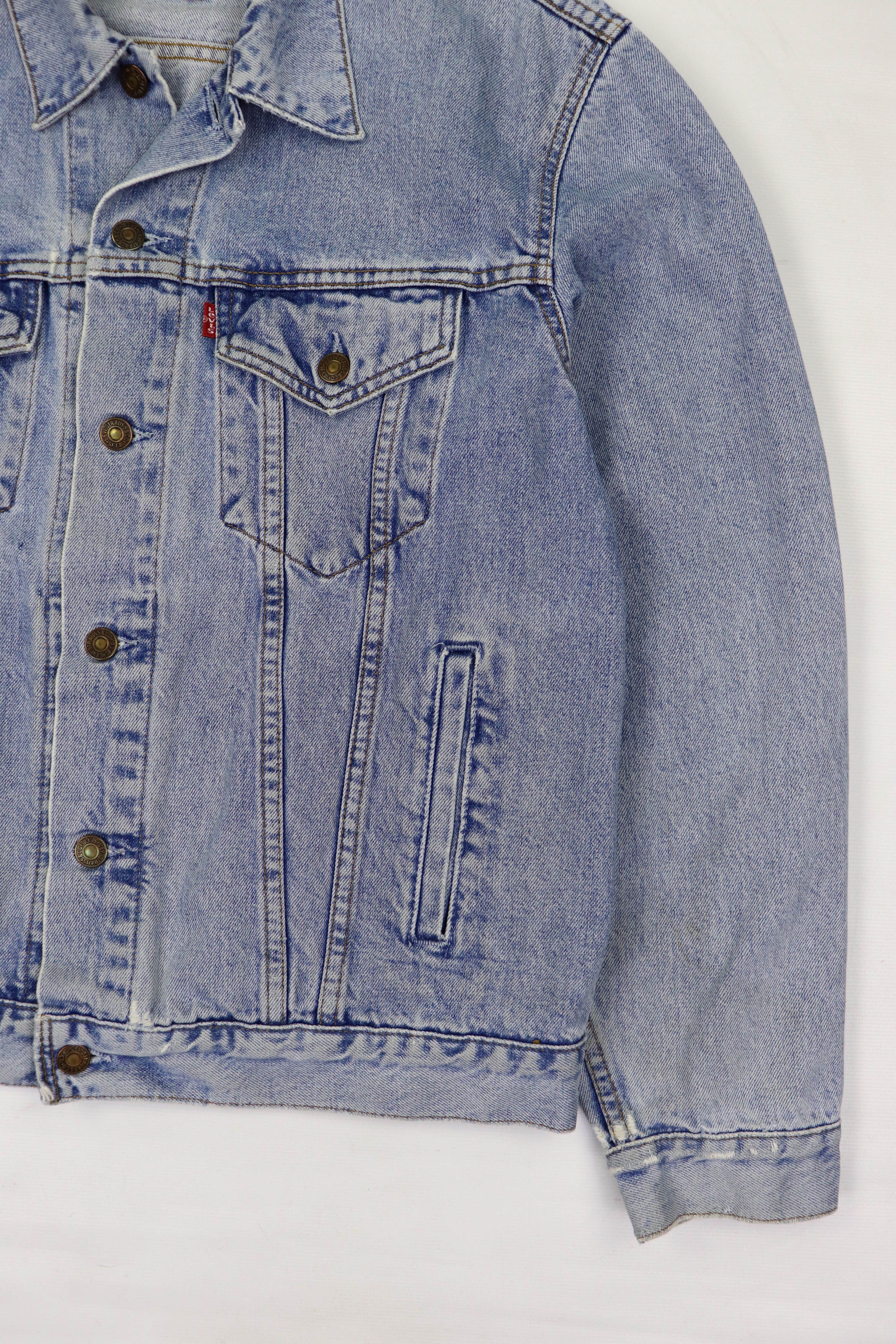 Levi's Levi's 80s Vintage Blue Washed Denim Jeans Trucker Jacket Size US L / EU 52-54 / 3 - 5 Thumbnail