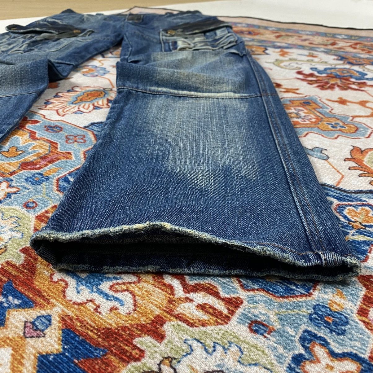Japanese Brand Vtg Us Boarder Distressed Cargo Jeans Pants Size US 33 - 3 Thumbnail