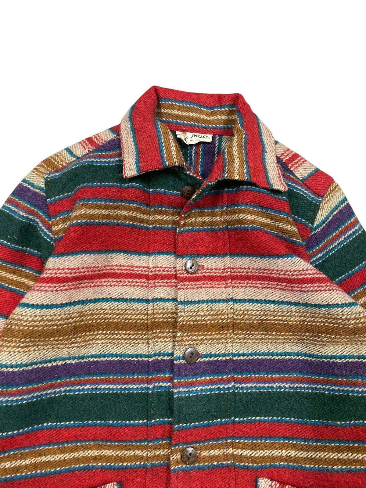 Japanese Brand Vtg Mola Wool Jacket Multicolour Button Up Size US S / EU 44-46 / 1 - 4 Thumbnail