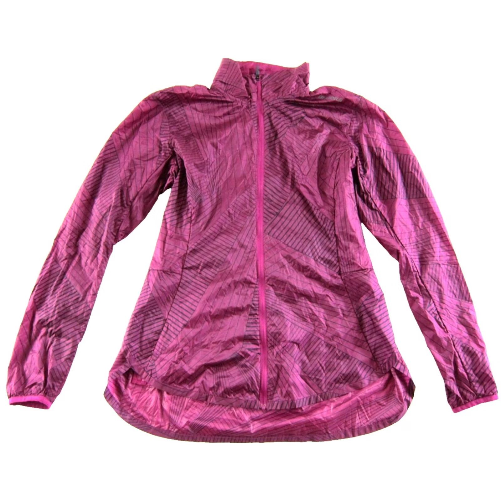 Brooks Brooks Run Happy Pink Grey Abstract Lightweight Windbreaker Jacket Women Small Size S / US 4 / IT 40 - 2 Thumbnail