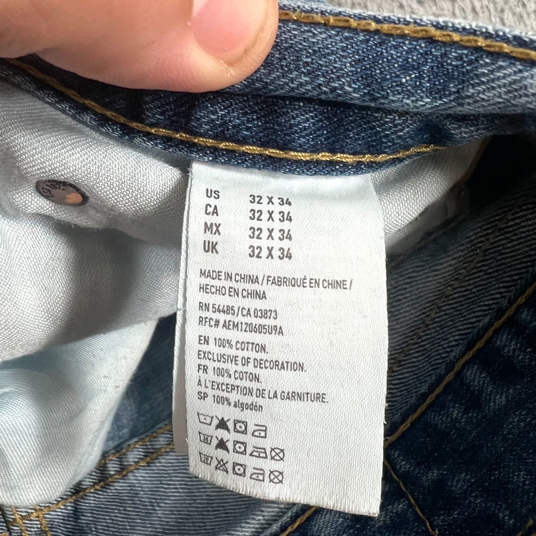 American Eagle Outfitters VINTAGE American Eagle Jeans Mens Slim Straight Denim 34x31 Distressed Light Wash All Seasons Size US 34 / EU 50 - 6 Thumbnail