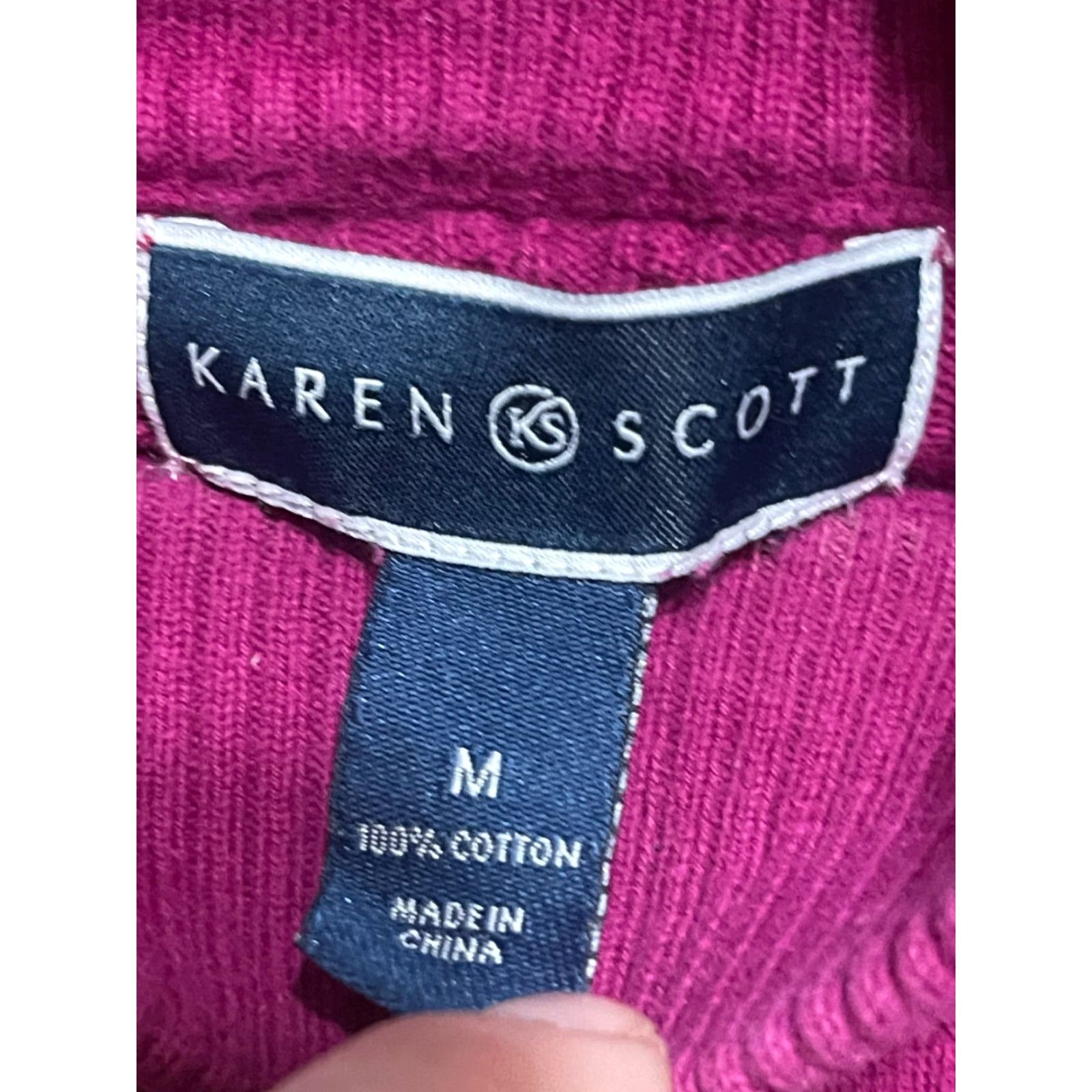 Vintage Karen Scott Sweater Women's Size M Purple Mock Neck Pullover Size M / US 6-8 / IT 42-44 - 5 Thumbnail
