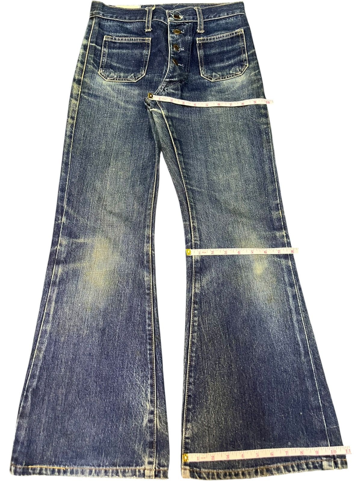 Hysteric Glamour Vintage Japanese Brand Mud Wash Distress Flare Jeans Size 27" / US 4 / IT 40 - 8 Thumbnail
