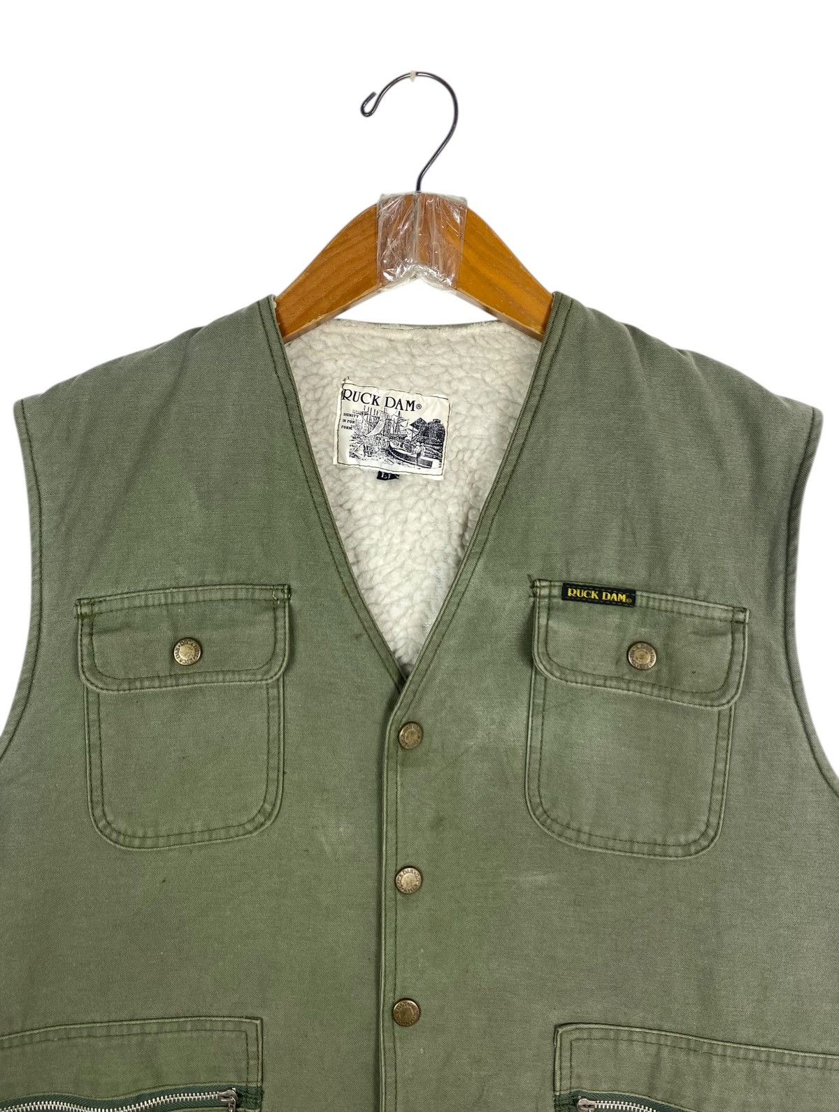 Japanese Brand Rare‼️ Vtg Ruck Dam Shearling Technical Outdoor Vest Jacket Size US S / EU 44-46 / 1 - 4 Thumbnail