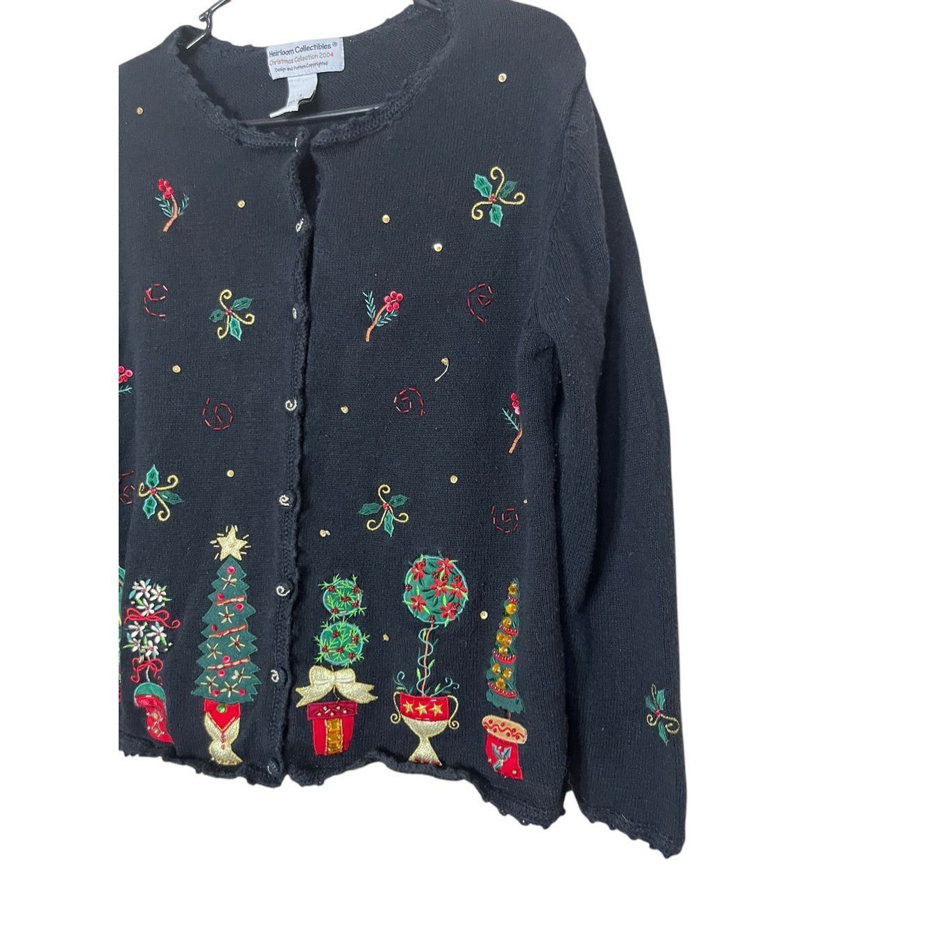 Other Vintage Heirloom Collectibles Christmas Sweater Black Embell Size S / US 4 / IT 40 - 2 Thumbnail