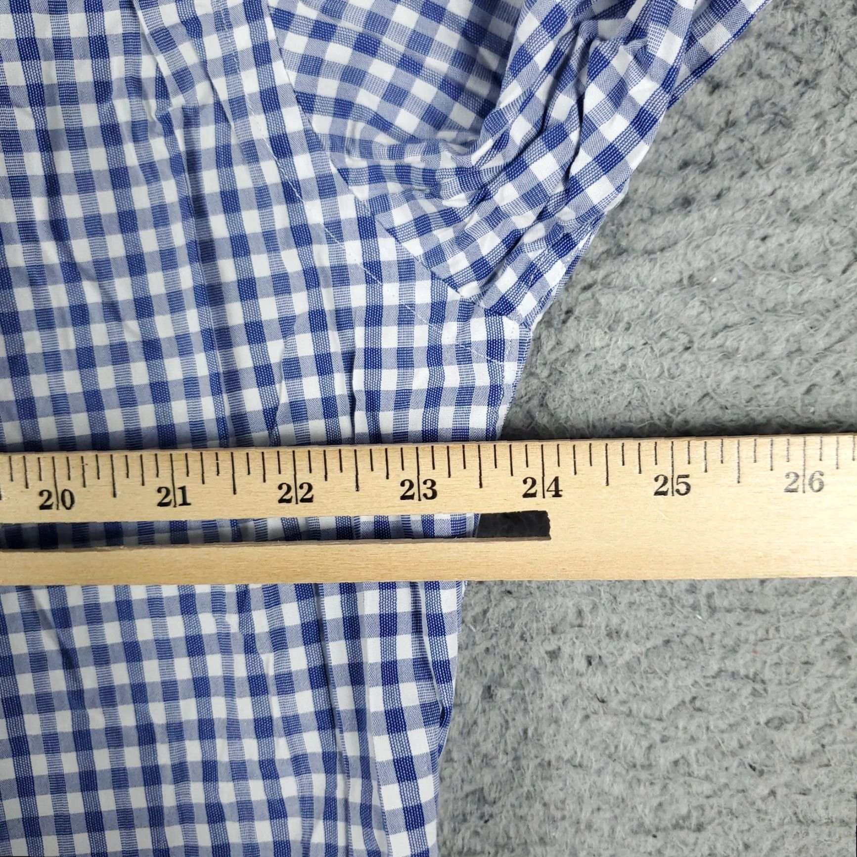 Tommy Hilfiger Tommy Hilfiger Dress Shirt Mens 16.5 Blue Check Long Sleeve Button Up Modern Preppy Size 42R - 5 Thumbnail