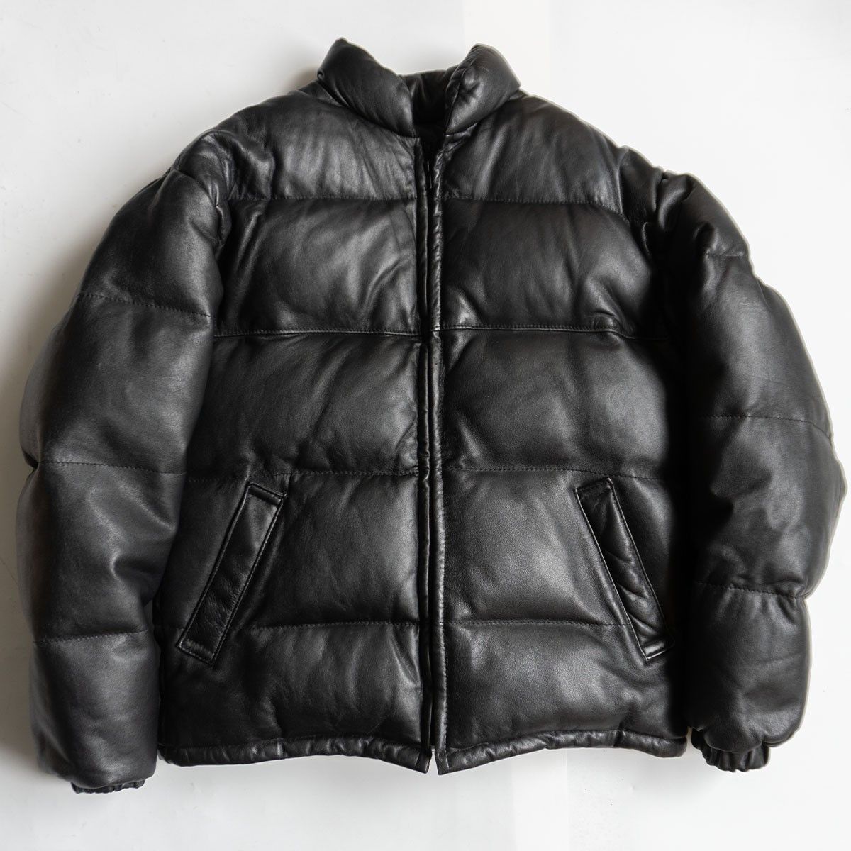 Schott レザー ダウンジャケット ブラック ビンテージ 40 Schott Leather Down Jacket Black Size 40