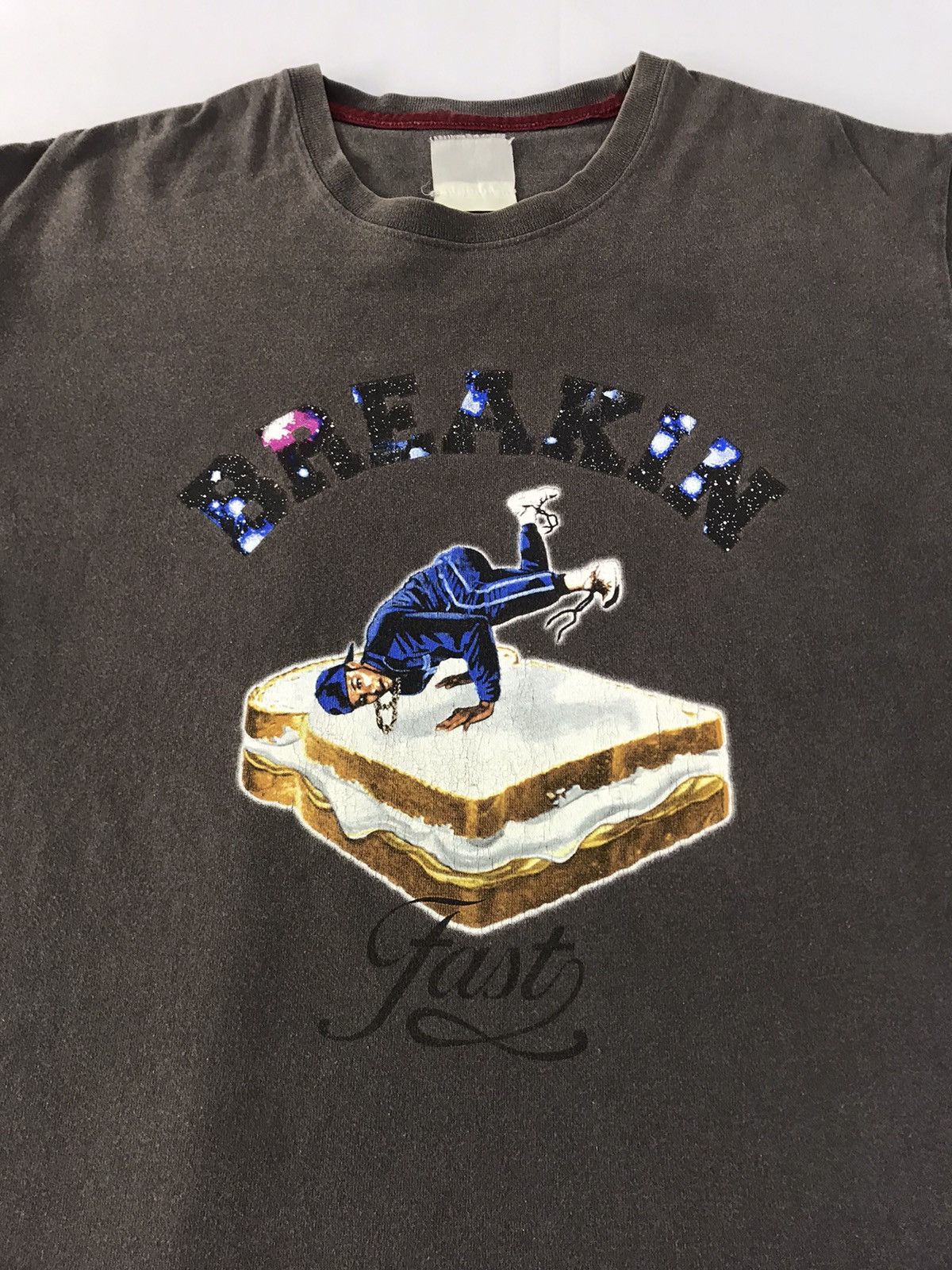 Vintage 90s Breakin Fast Breakdance Sandwich Printed Tee Unisex Wear Size US L / EU 52-54 / 3 - 4 Thumbnail