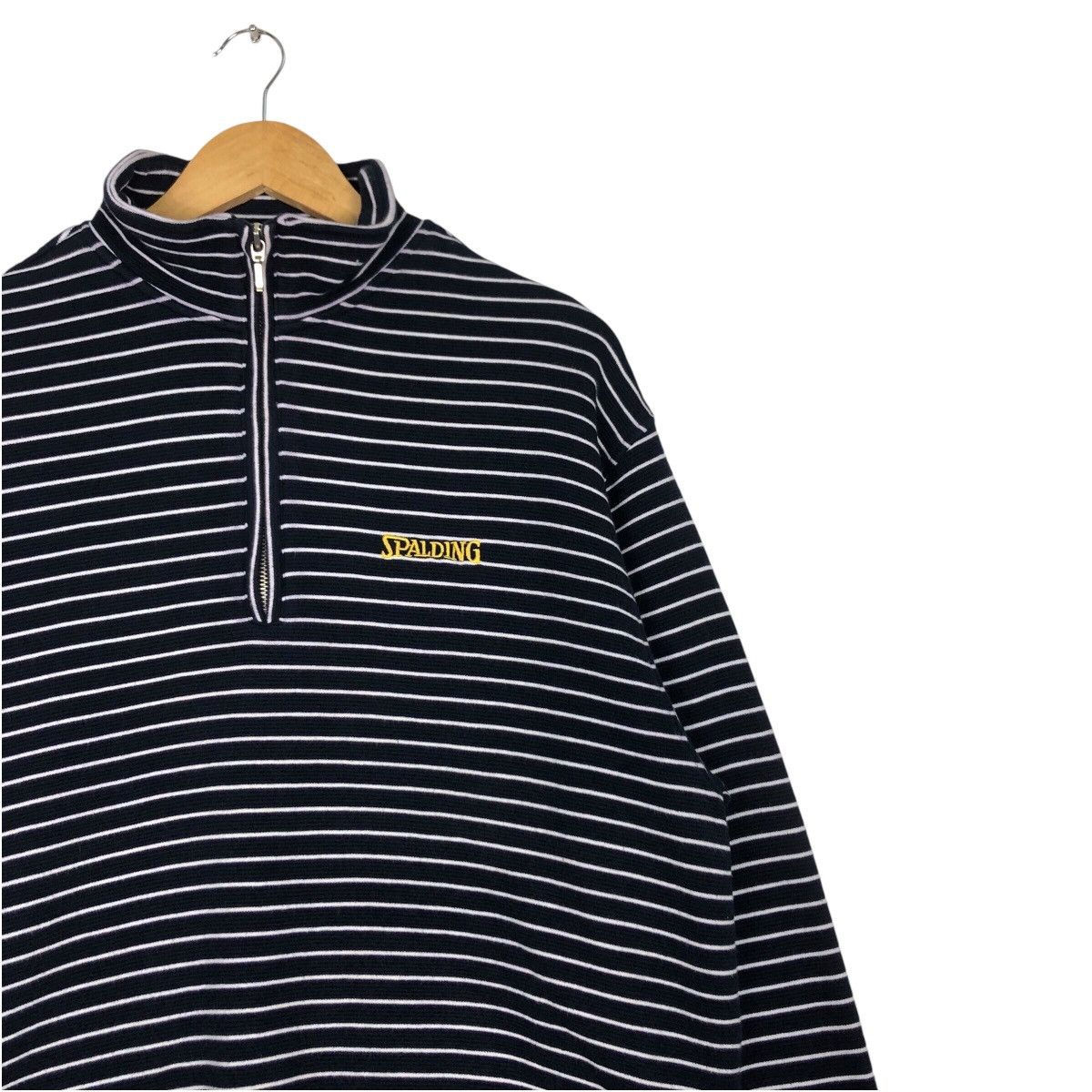 Japanese Brand × Spalding × Vintage Striped Vintage Spalding Jumper Half Zip Streetwear Rare Size US M / EU 48-50 / 2 - 5 Thumbnail