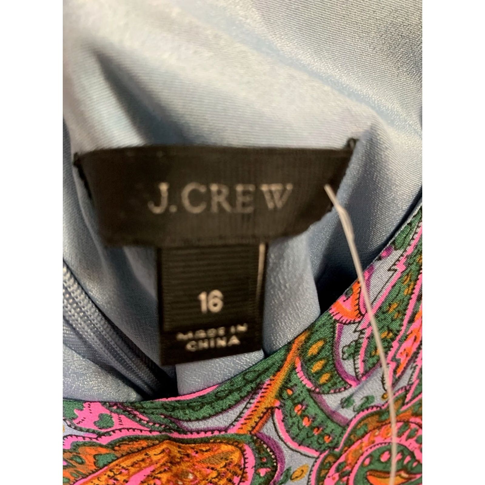 J.Crew J.CREW Shift Dress 16 100% Silk Paisley Ruffle Sleeve Knee Length Multicolor Cap Sleeve Zip Dress Womens 16 Size XXL / US 16-18 / IT 52-54 - 4 Thumbnail