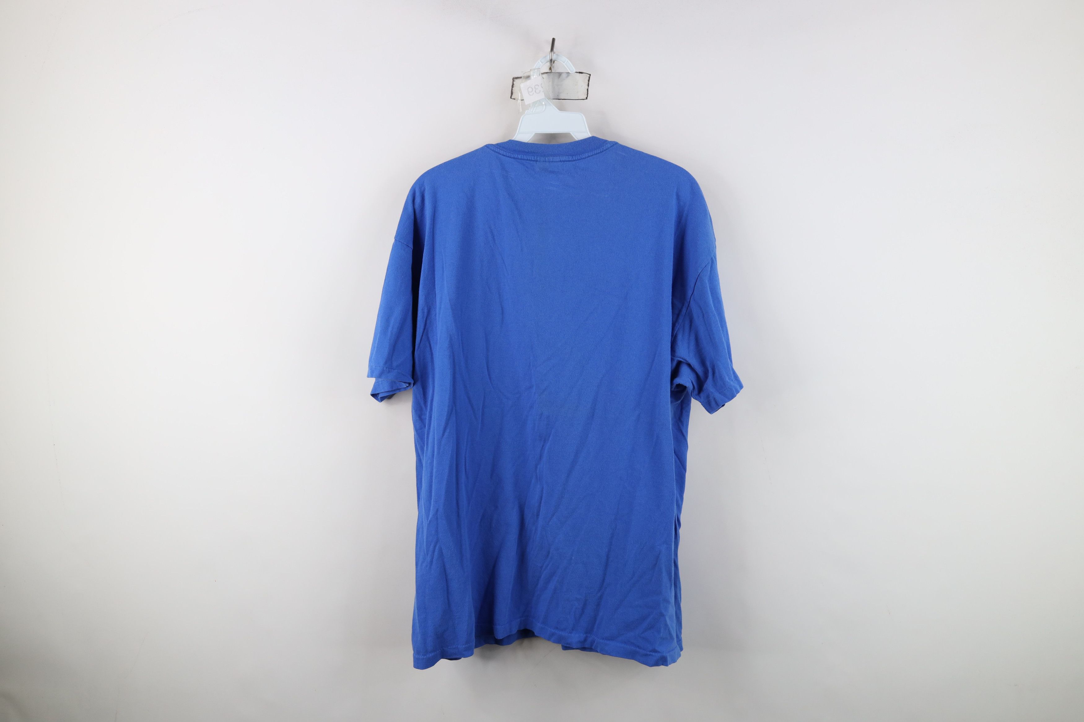 Hanes Vintage 90s Hanes Blank Cotton Pocket T-Shirt Royal Blue Size US XL / EU 56 / 4 - 12 Thumbnail