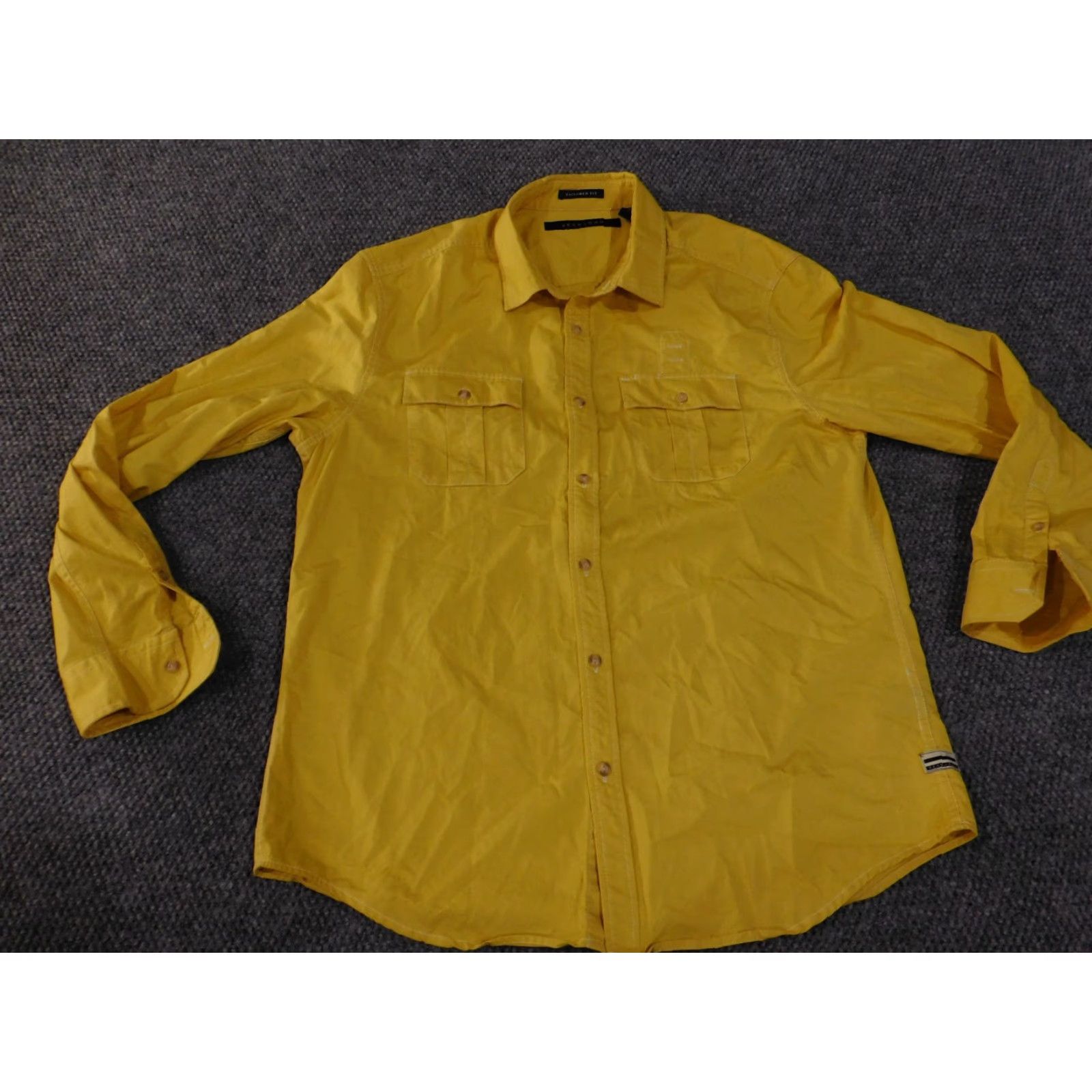 Sean John Sean John Shirt Mens 2XL Yellow Vintage Button-Up Casual Regular Plaited Plaid Long Sleeve Cotton Collar Button-Down Pockets Mens Size US XXL / EU 58 / 5 - 3 Thumbnail