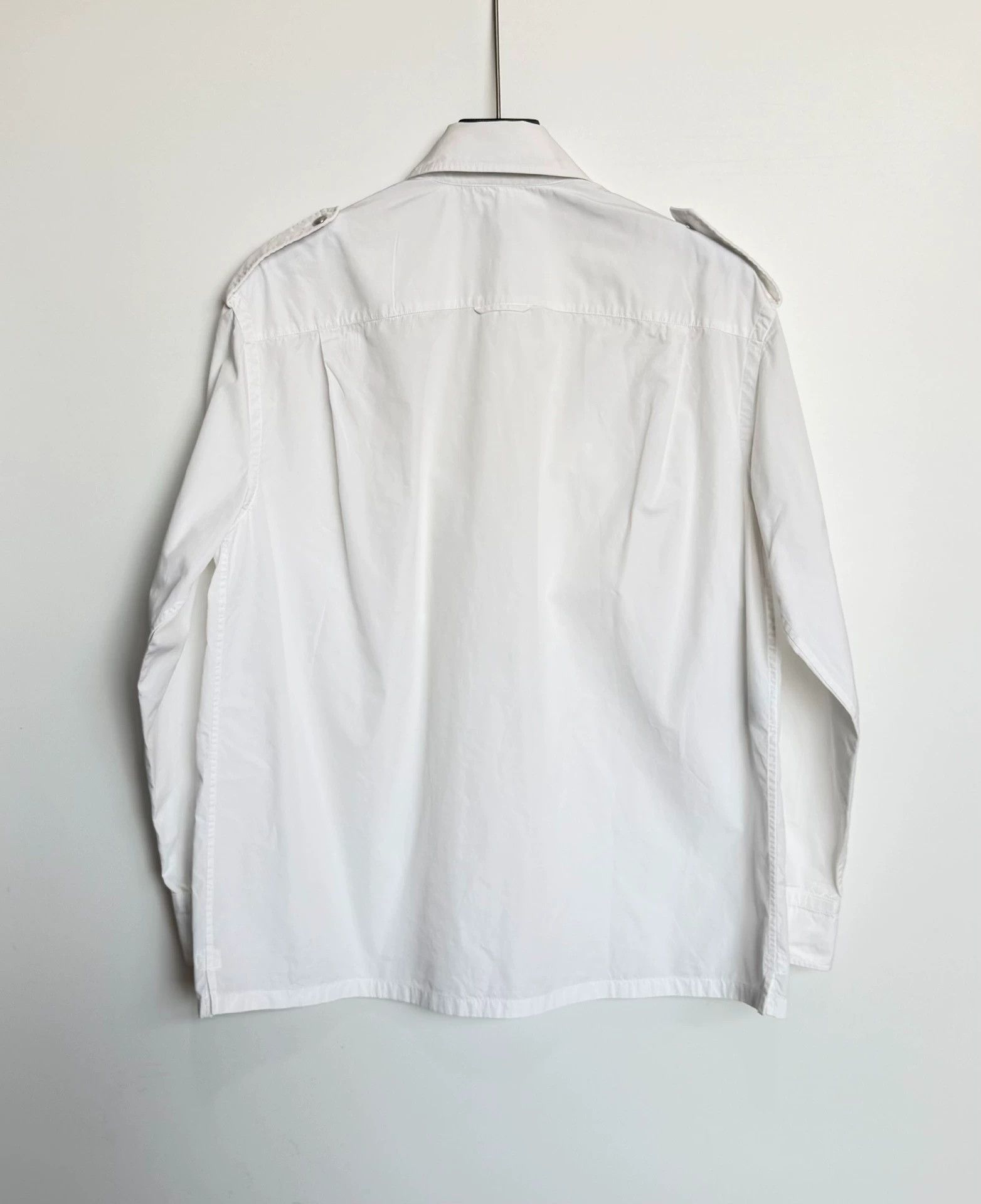 Prada Prada Military Buckle White Shirt - Size 38 Size S / US 4 / IT 40 - 3 Thumbnail