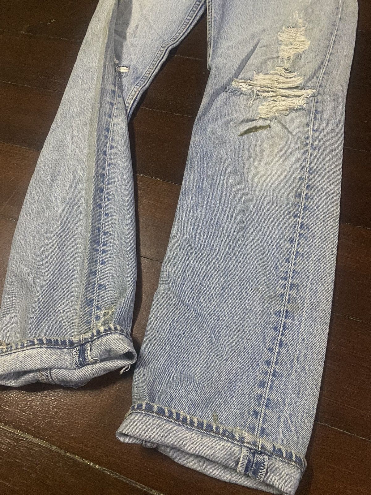 Levi's Vintage 80s Levis 501 Faded Blue Jeans distressed Size US 32 / EU 48 - 6 Thumbnail