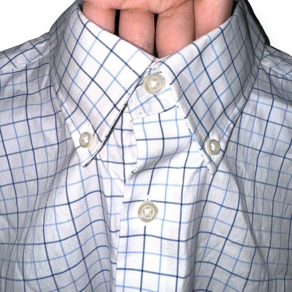 Other Stantt White & Blue Check Non-Iron Oxford Shirt 16 Size US M / EU 48-50 / 2 - 3 Thumbnail