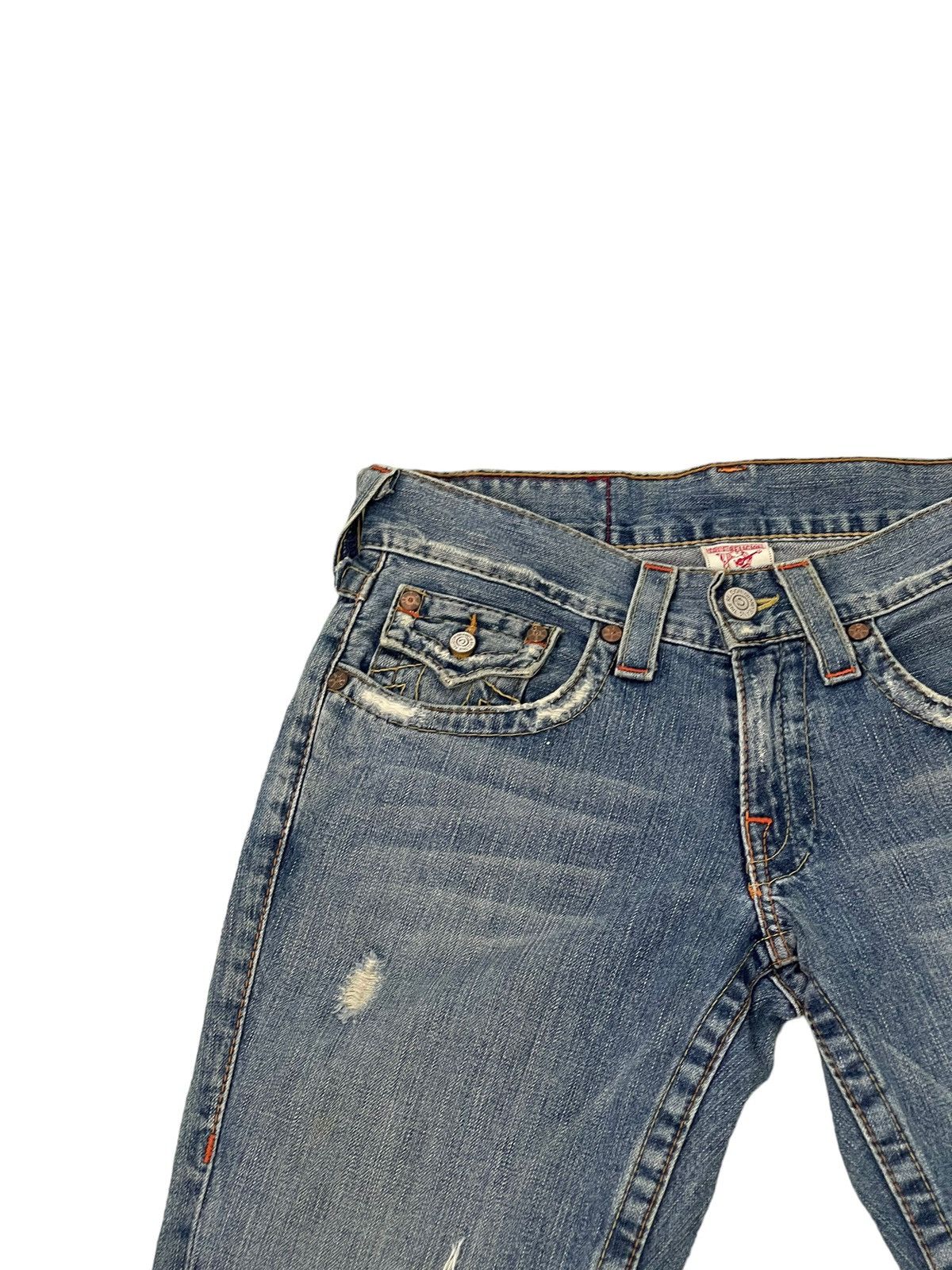 Japanese Brand Flare Jeans True Religion USA Distress Boot Cut 8🟦2 Size US 30 / EU 46 - 8 Thumbnail